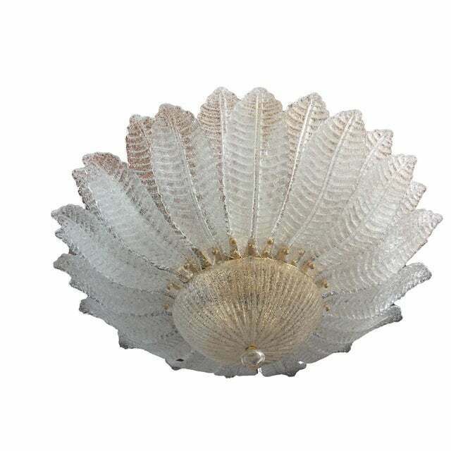 Murano Glass Sputnik Chandelier Flush Mount, Mazzega Style, Lot Of 2 Or A Pair Of Chandeliers photo for sale