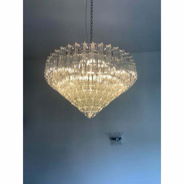 Murano Glass Sputnik Chandelier Transparent Mazzega Style, Lot Of 2 Or A Pair Of Chandeliers photo 31000.0