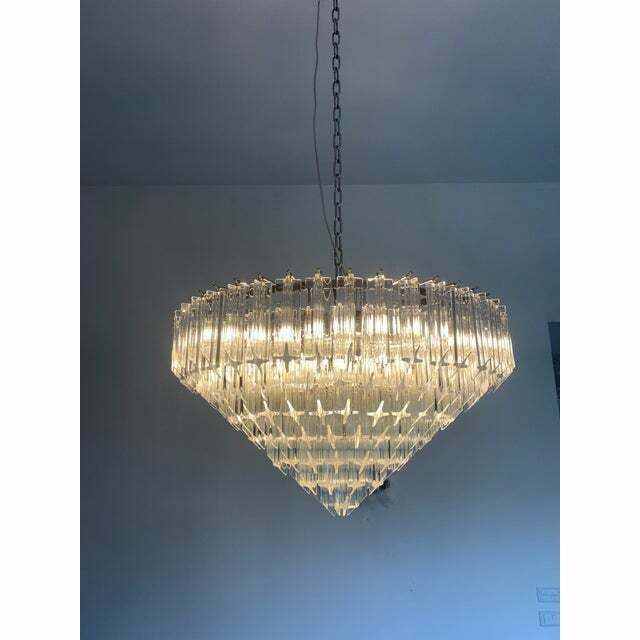 Murano Glass Sputnik Chandelier Transparent Mazzega Style, Lot Of 2 Or A Pair Of Chandeliers photo buy