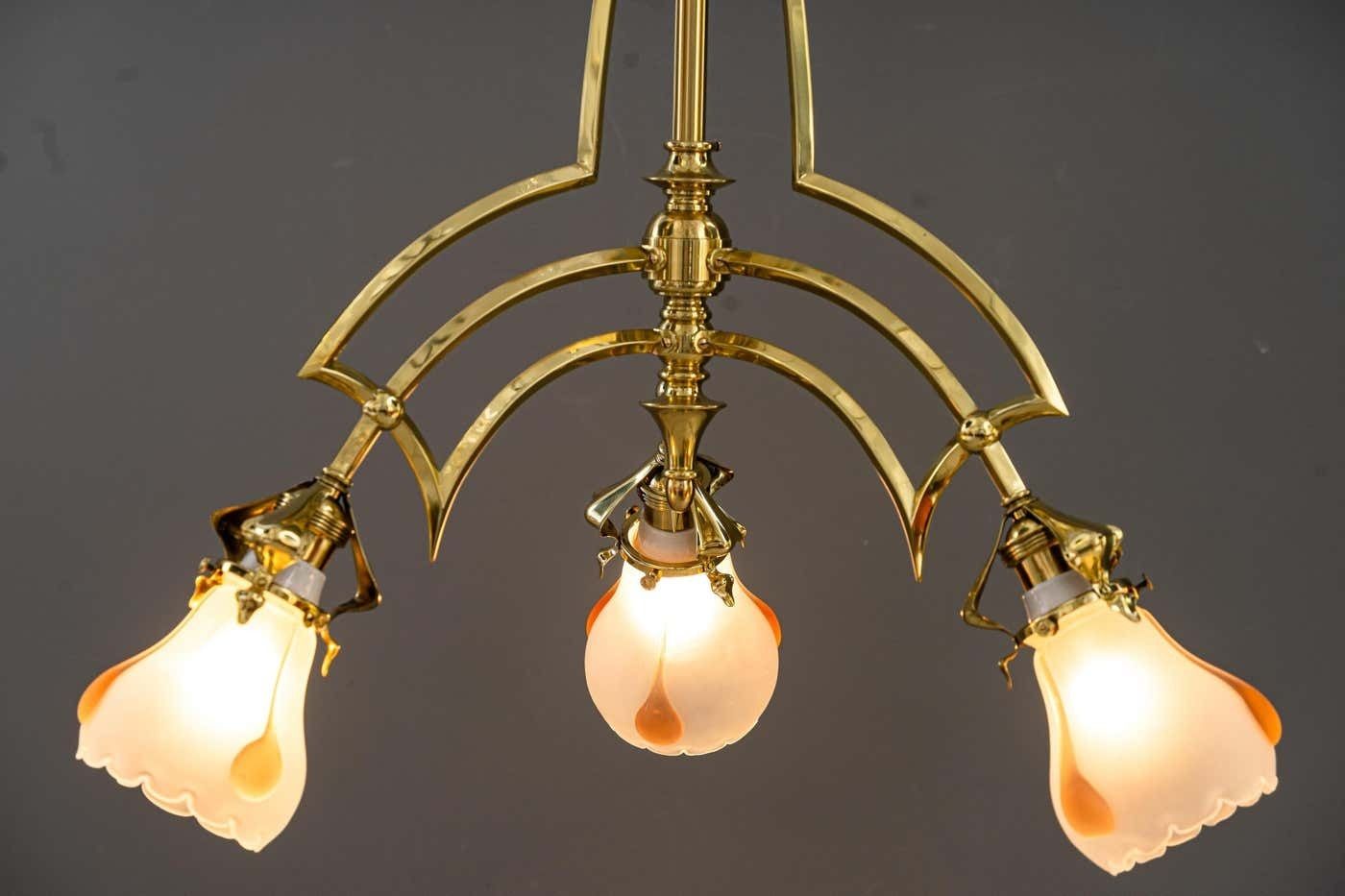 photo furniture Art Deco Chandelier Vienna With Glass Shades Around 1920s