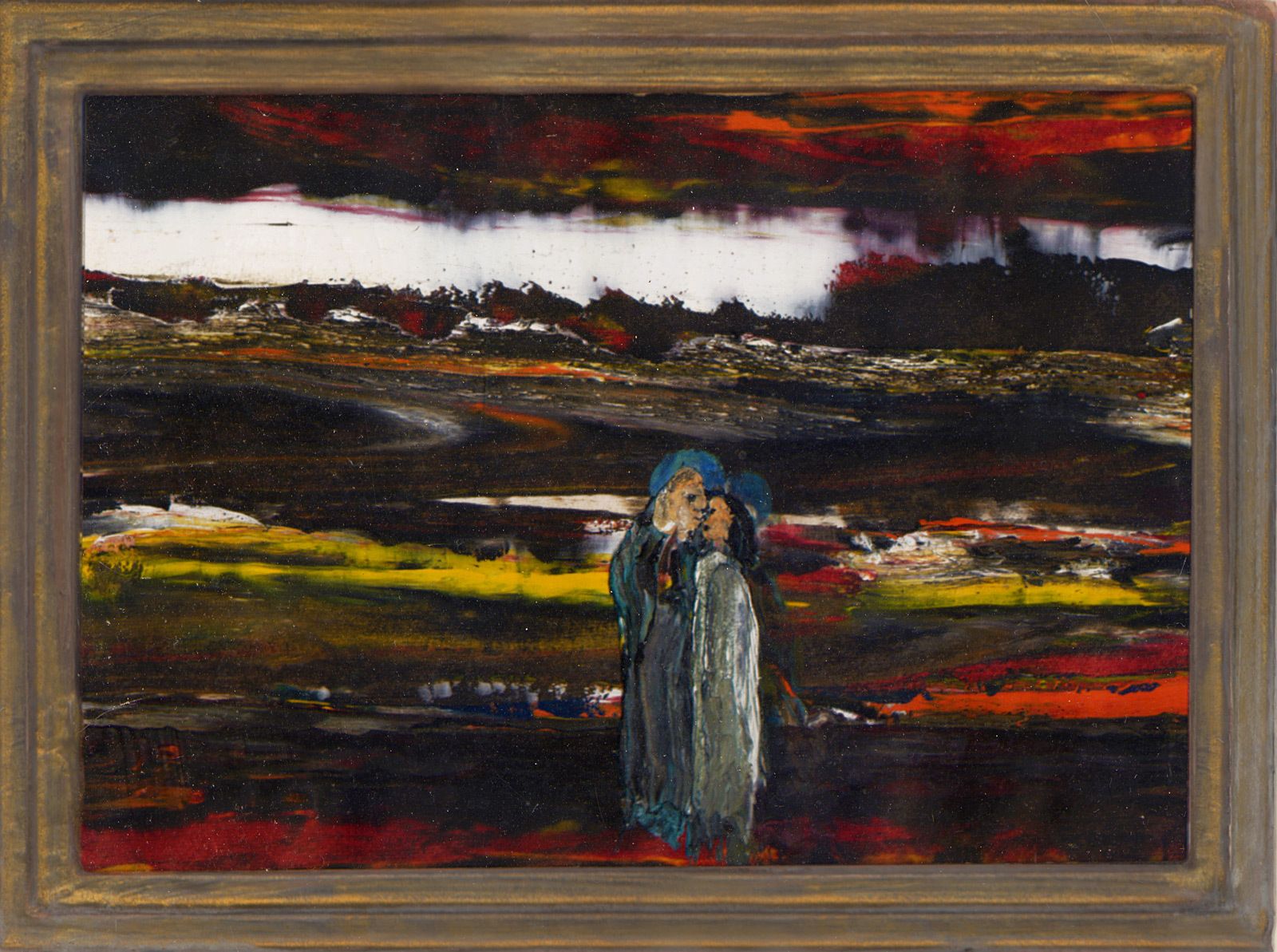 Charles Higgins (‘Pic’), “Lovers At Dusk”, C.1968, Wonderful Visionary Romantic 1960s Mini Masterpiece photo furniture