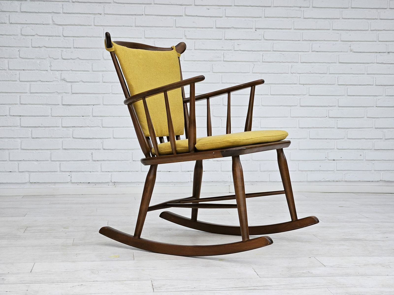 1960 70s, Danish Design By Farstrup Stolefabrik, Reupholstered Rocking Chair. photo 1195.0