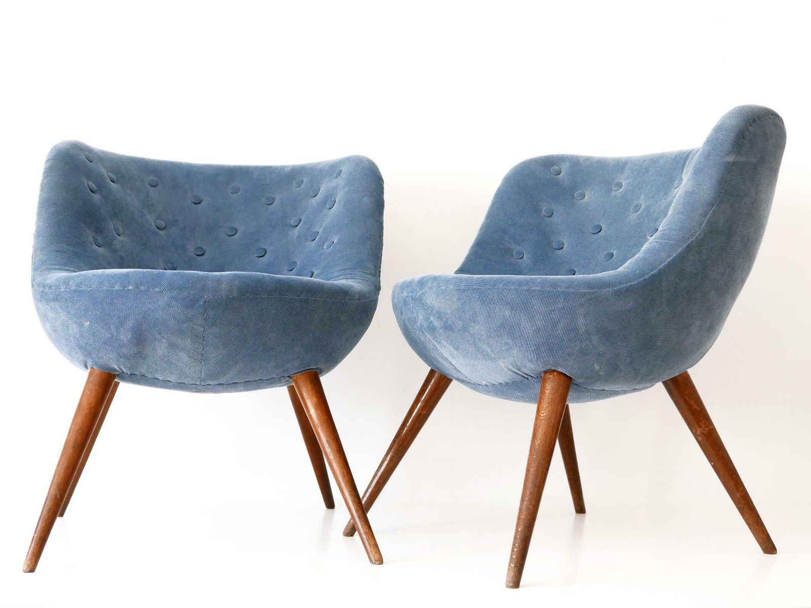 Set Of Two Rare Mid Century Easy Chairs By Fritz Neth For Correcta Germany 1950s photo for sale