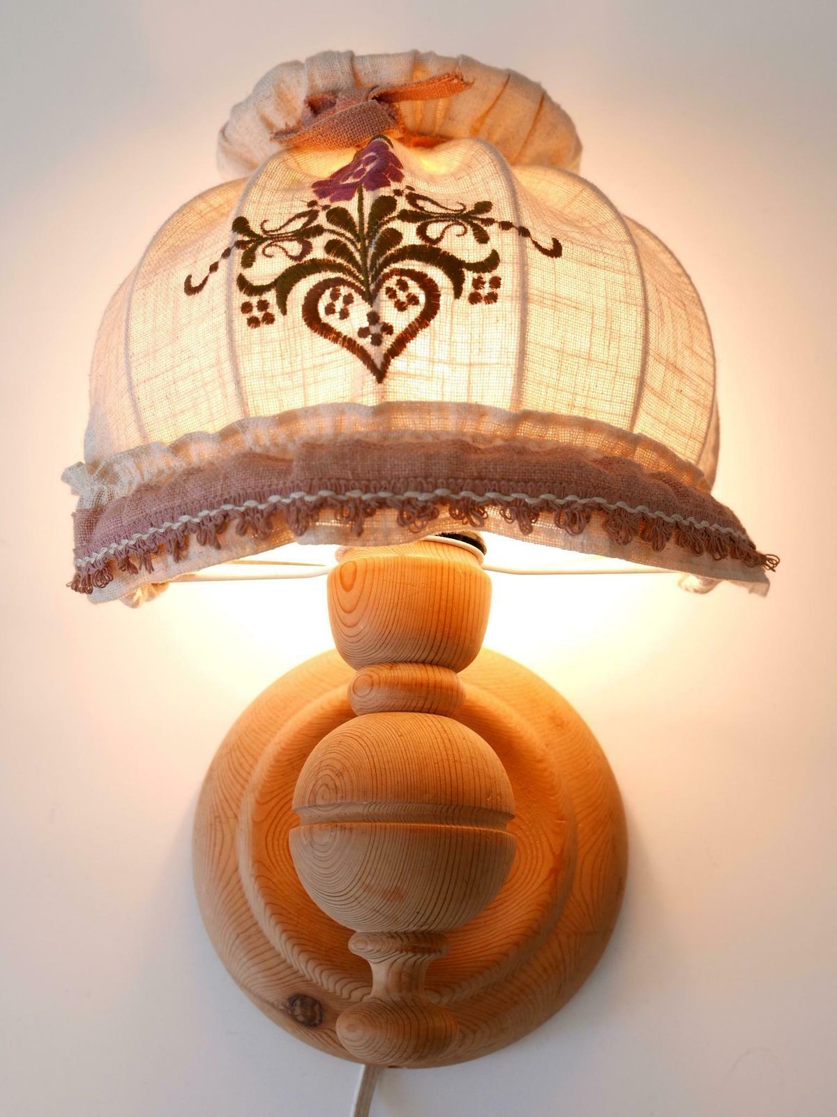 Lighting Set Of Three Mid Century Modern Pine Rustic Sconces Or Wall Lamps Sweden 1960s photo