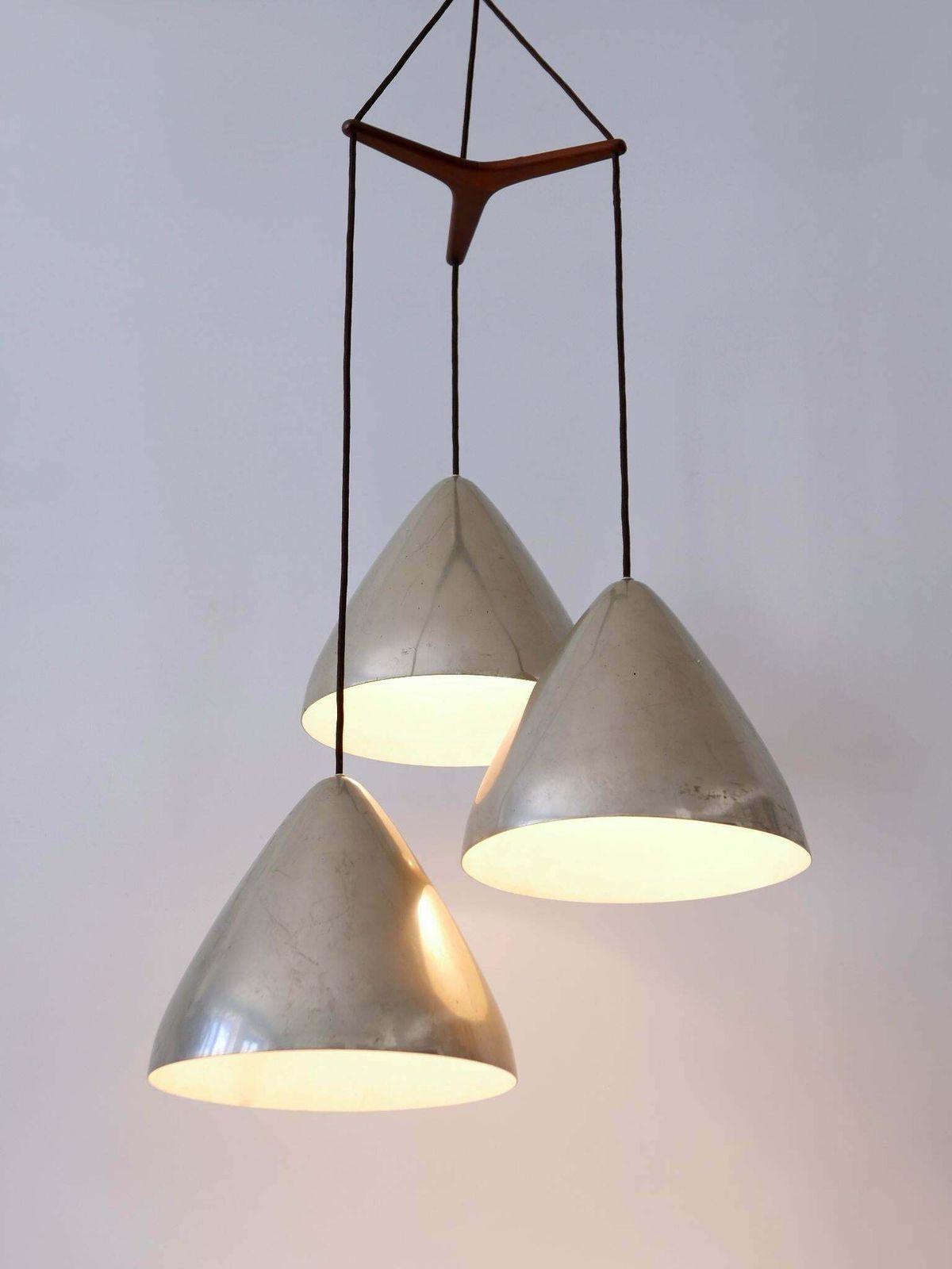 Elegant Cascading Pendant Lamp By Lisa Johansson Pape For Orno Finland 1960s photo vintage