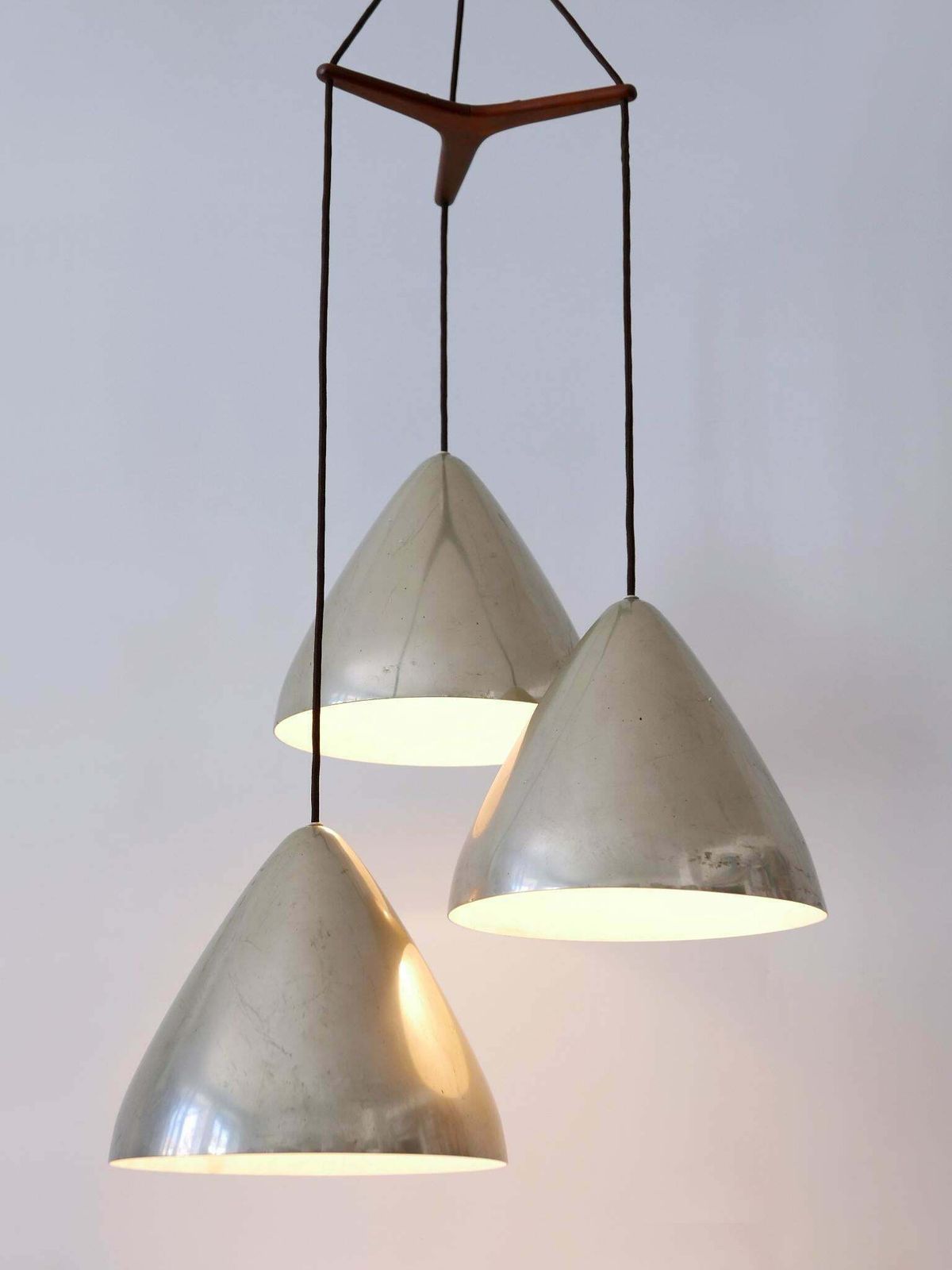 photo for sale Elegant Cascading Pendant Lamp By Lisa Johansson Pape For Orno Finland 1960s