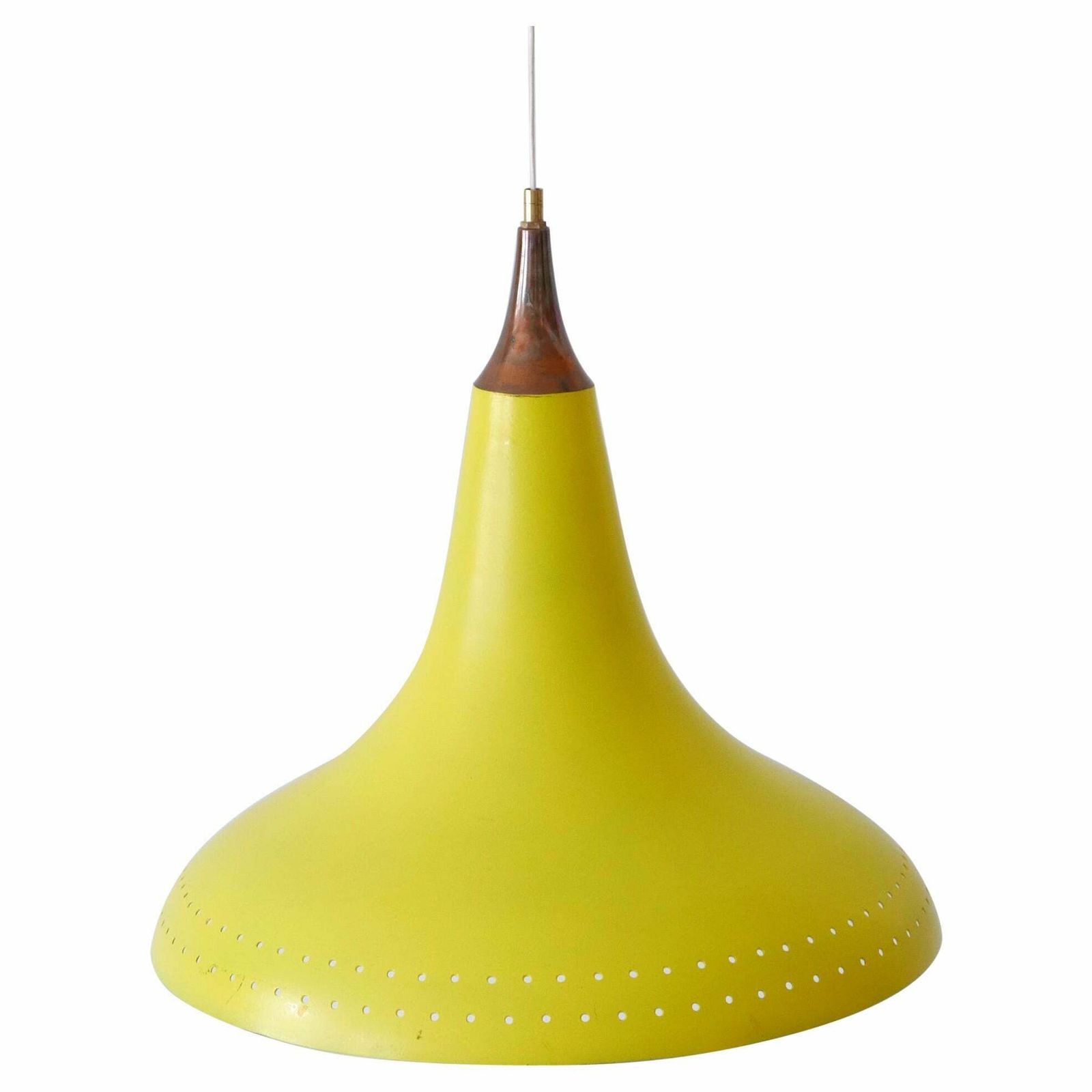Elegant Mid Century Modern Perforated Aluminium Pendant Lamp Austria 1960s