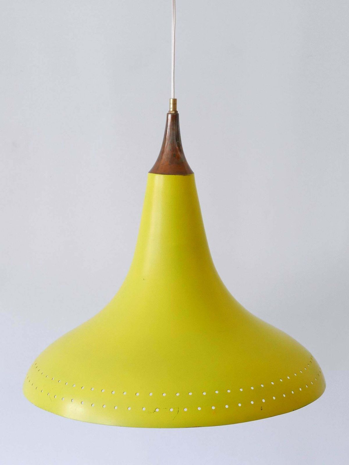 Elegant Mid Century Modern Perforated Aluminium Pendant Lamp Austria 1960s photo buy