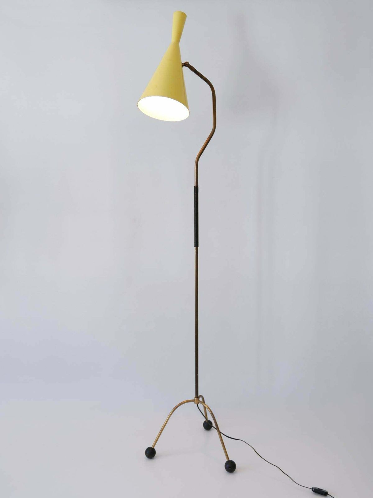Elegant Mid Century Modern Diabolo Floor Lamp Or Reading Light Austria 1950s photo for sale