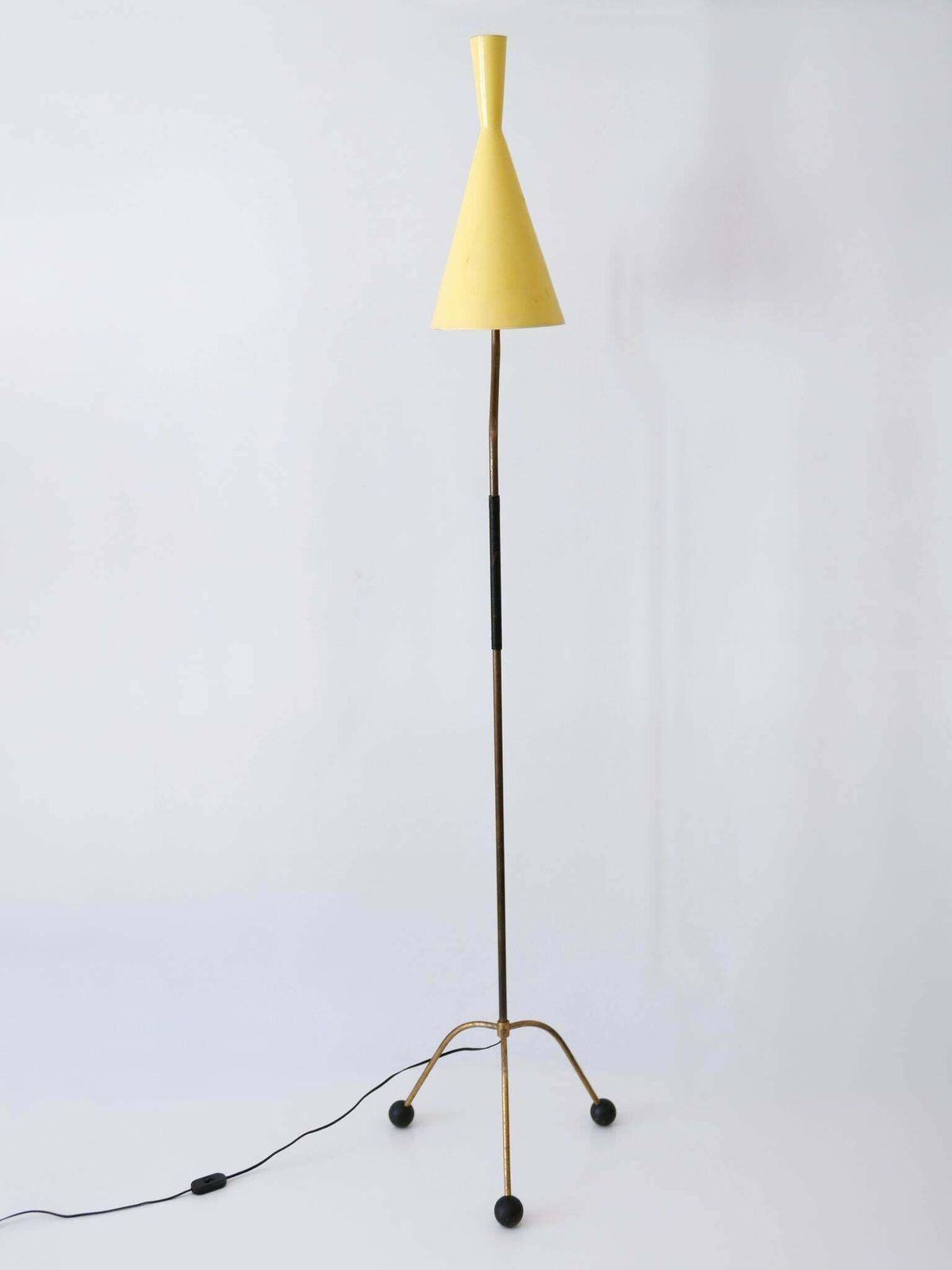 Elegant Mid Century Modern Diabolo Floor Lamp Or Reading Light Austria 1950s photo vintage
