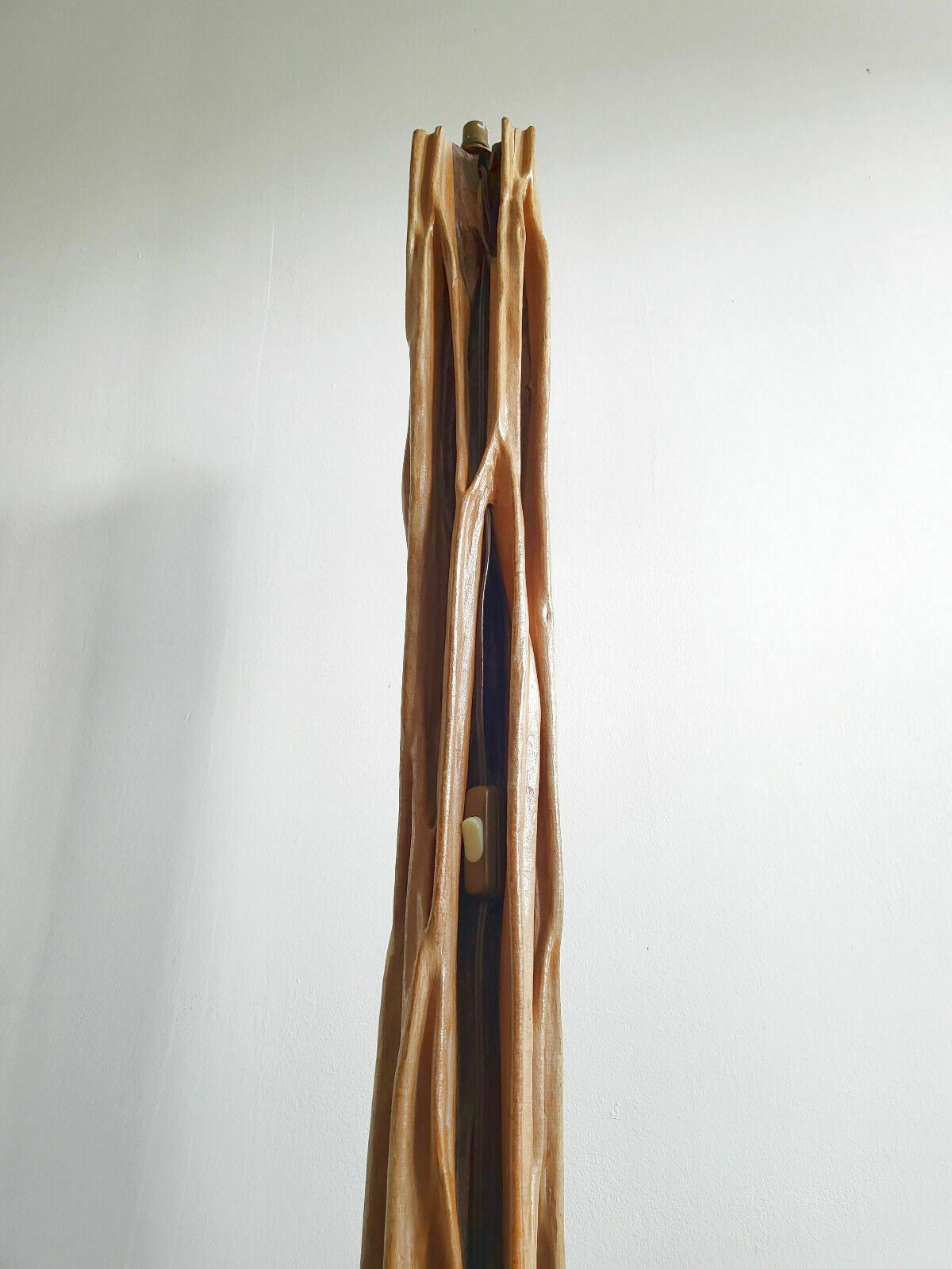 photo for sale Vintage Floor Lamp 1950 Organic Plant Sculpture Driftwood & Mahogany 50s