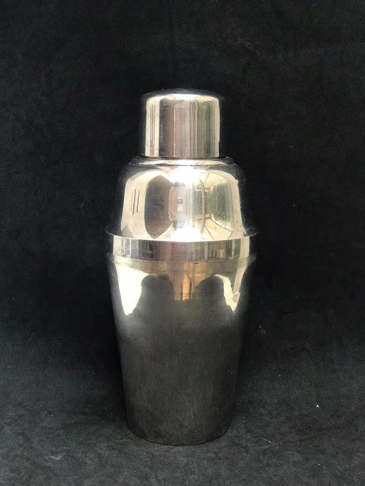 Art Deco Cocktail Shaker With Ice Crusher Silver Plated Bar Cart Decor Mixology Tools Gift For Him Christmas Gift Barware Accessories Bar photo vintage