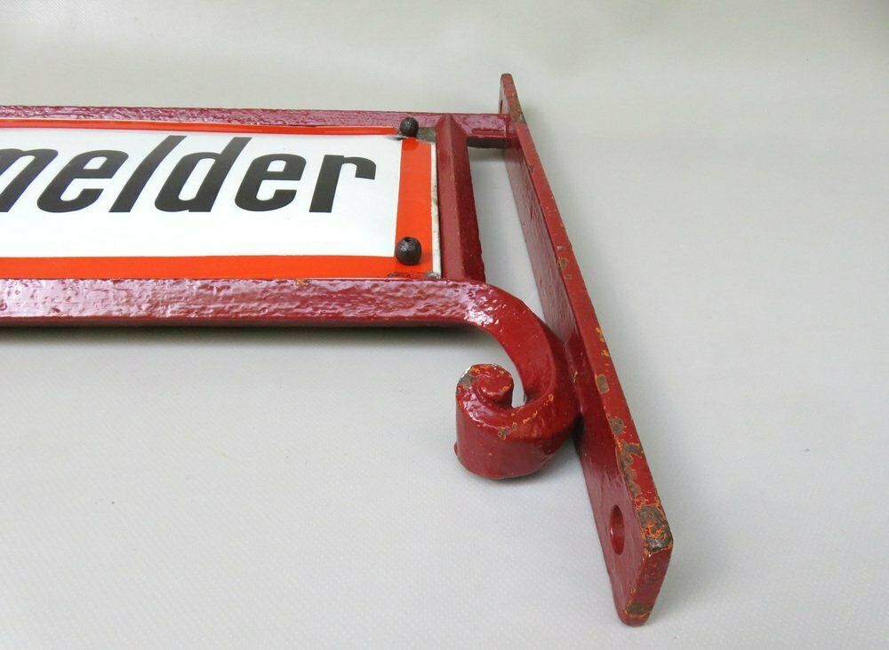 photo furniture Art Nouveau Fire Alarm Sign In Enameled Cast Iron From Bürvenich, Cologne, Germany, 1890s