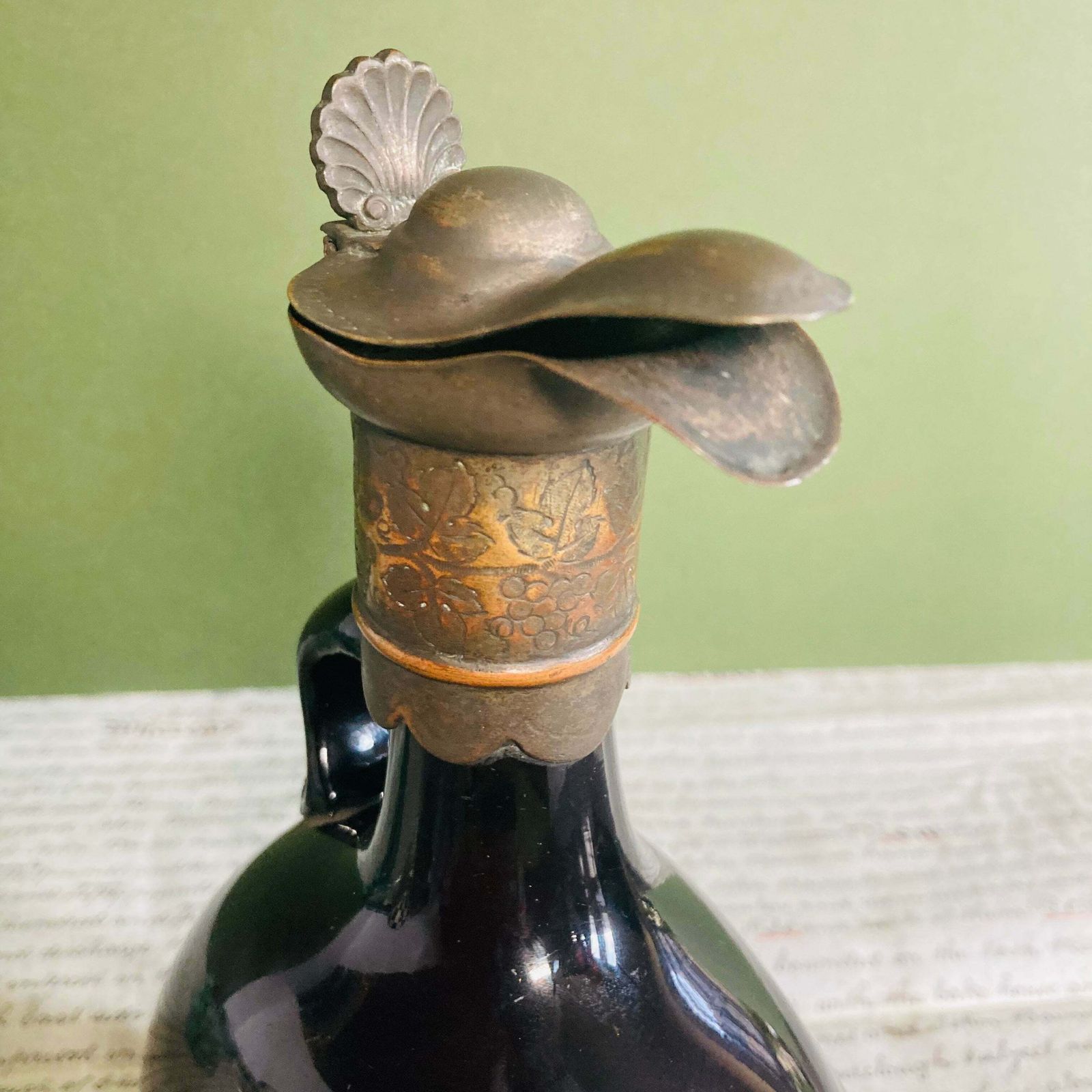 Antique Glass Flagon Decanter Bottle photo vintage