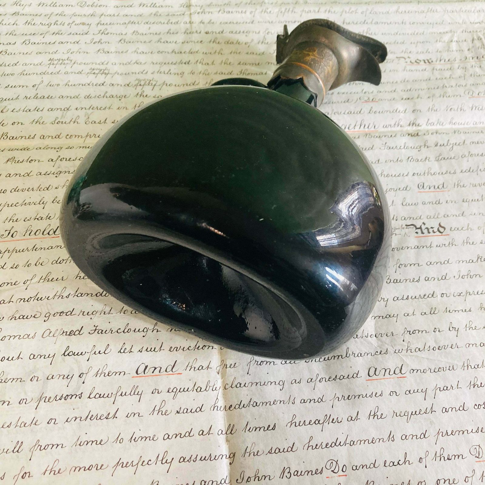 photo for sale Antique Glass Flagon Decanter Bottle