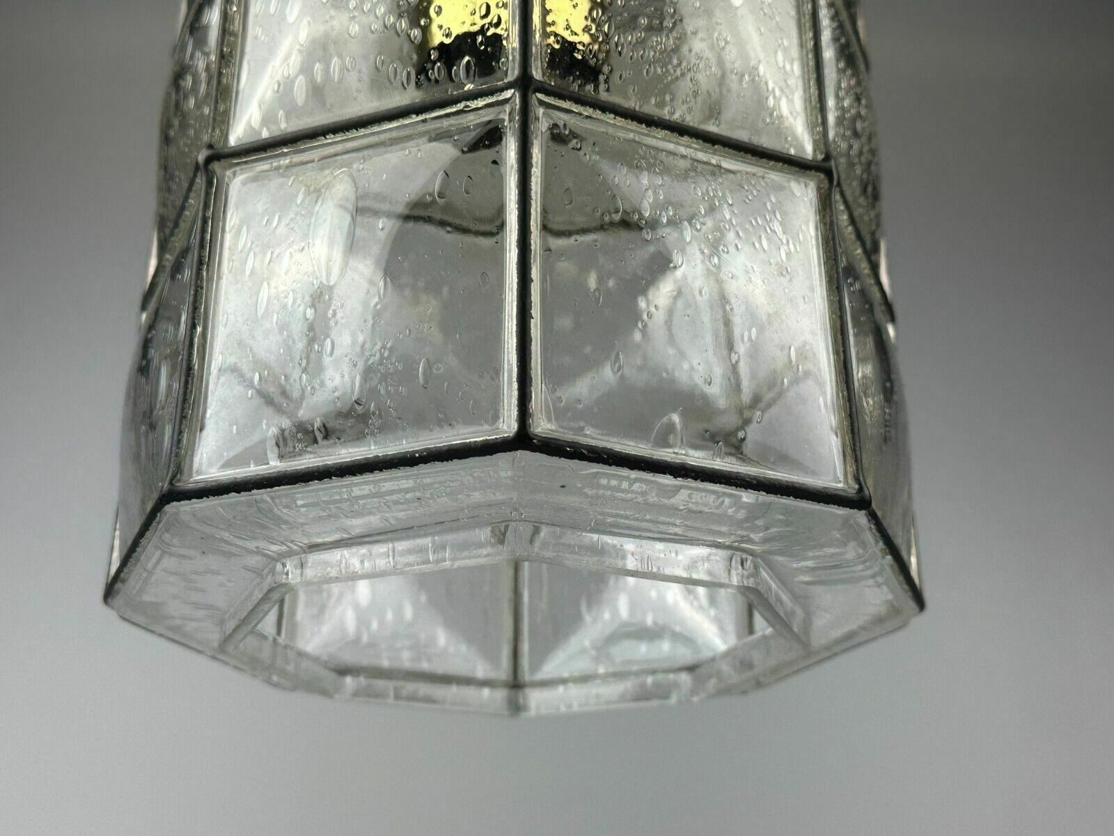 photo for sale 60s 70s Ceiling Lamp Glashütte Limburg Germany Glass & Brass Space Age