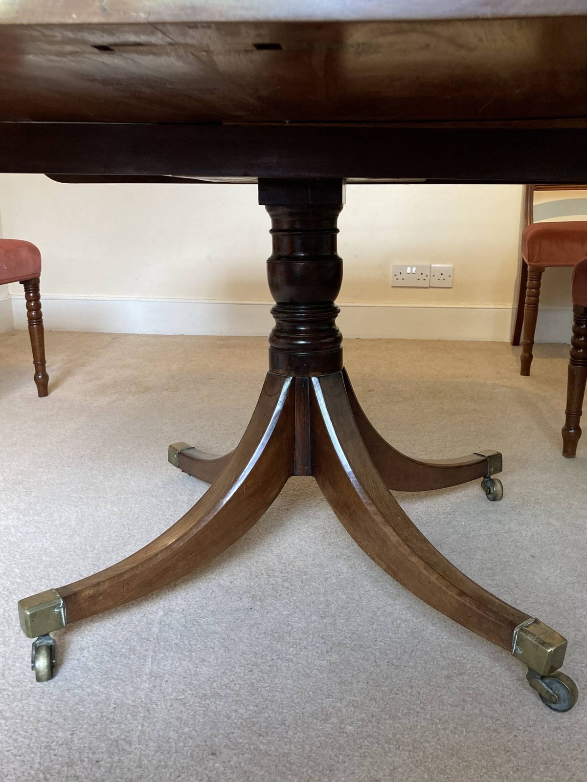 Furniture Stunning English Georgian Regency Mahogany Dining Table Set And 6 Chairs photo