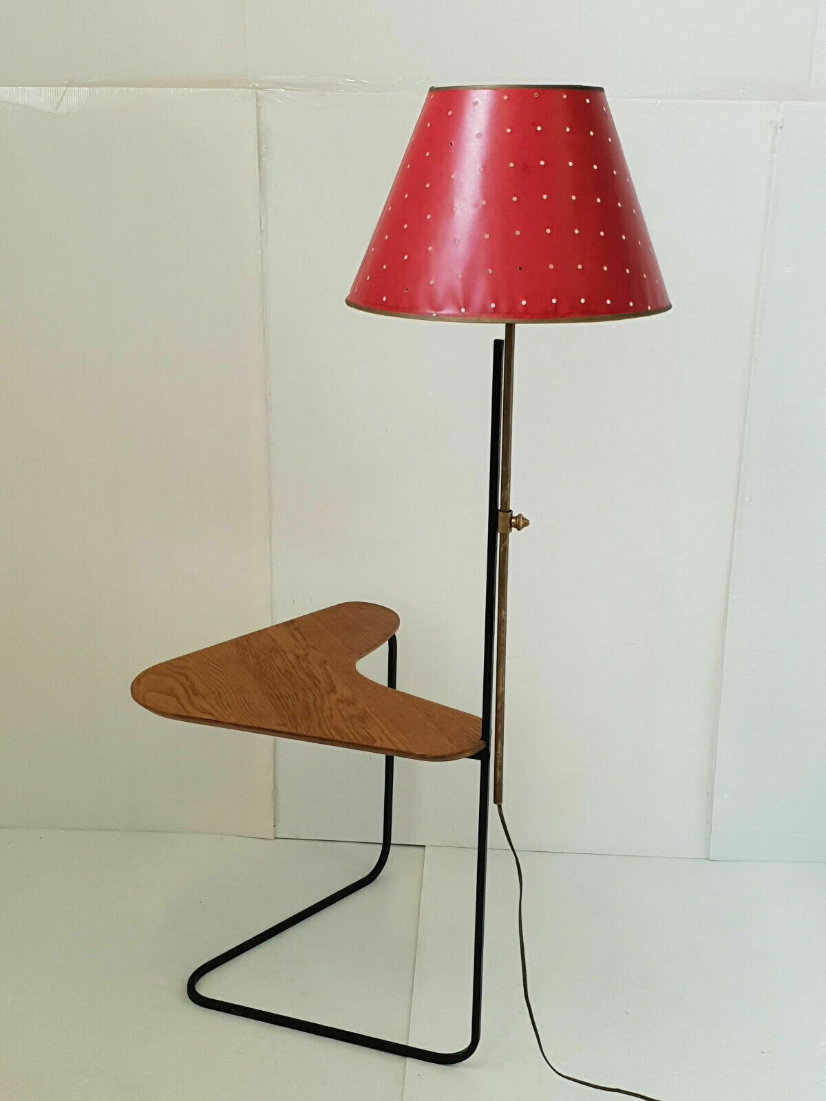 Vintage Floor Lamp 1950 Boomerang Dlg Jacques Hitier Willy Van Der Meeren 50s photo for sale