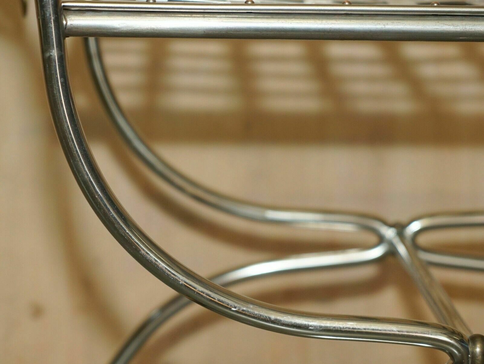 Circa 1940's Maison Jansen Duck / Swan Head Side Table Polished Chrome & Brass photo vinterior