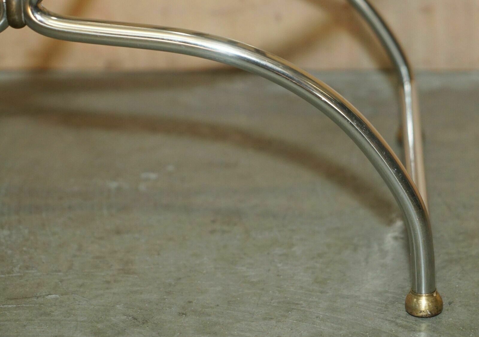 photo vinterior Circa 1940's Maison Jansen Duck / Swan Head Side Table Polished Chrome & Brass