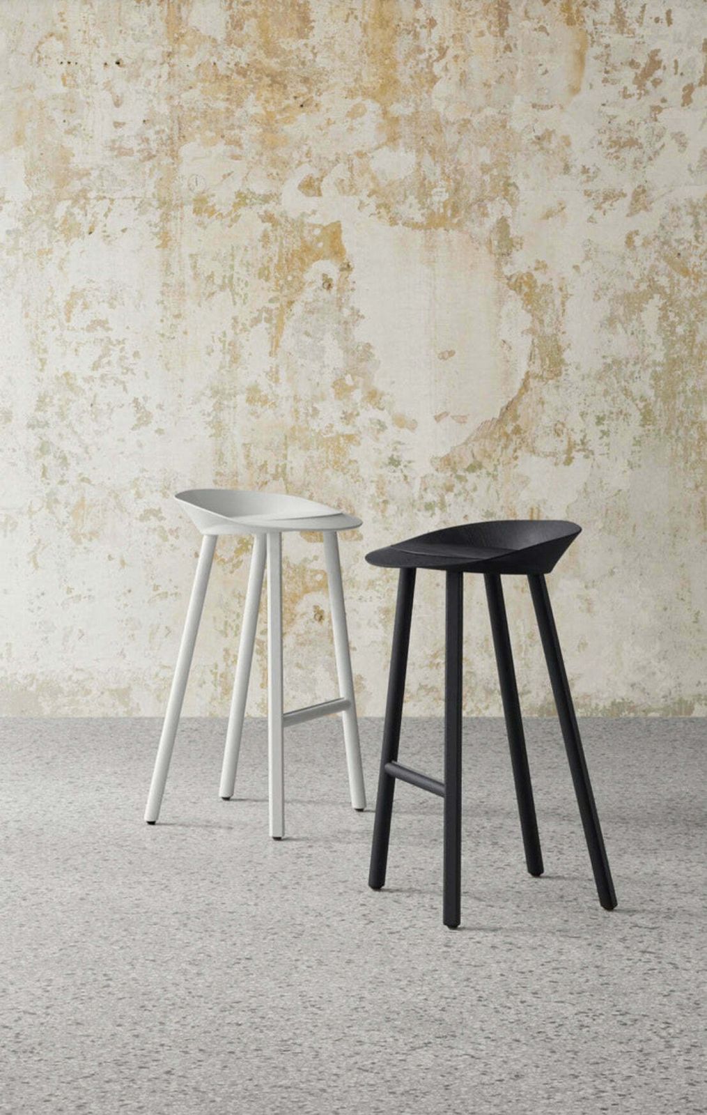 Set Of Four Rare Original Design Classics E15 Black Jean Stools By Stefan Diez
