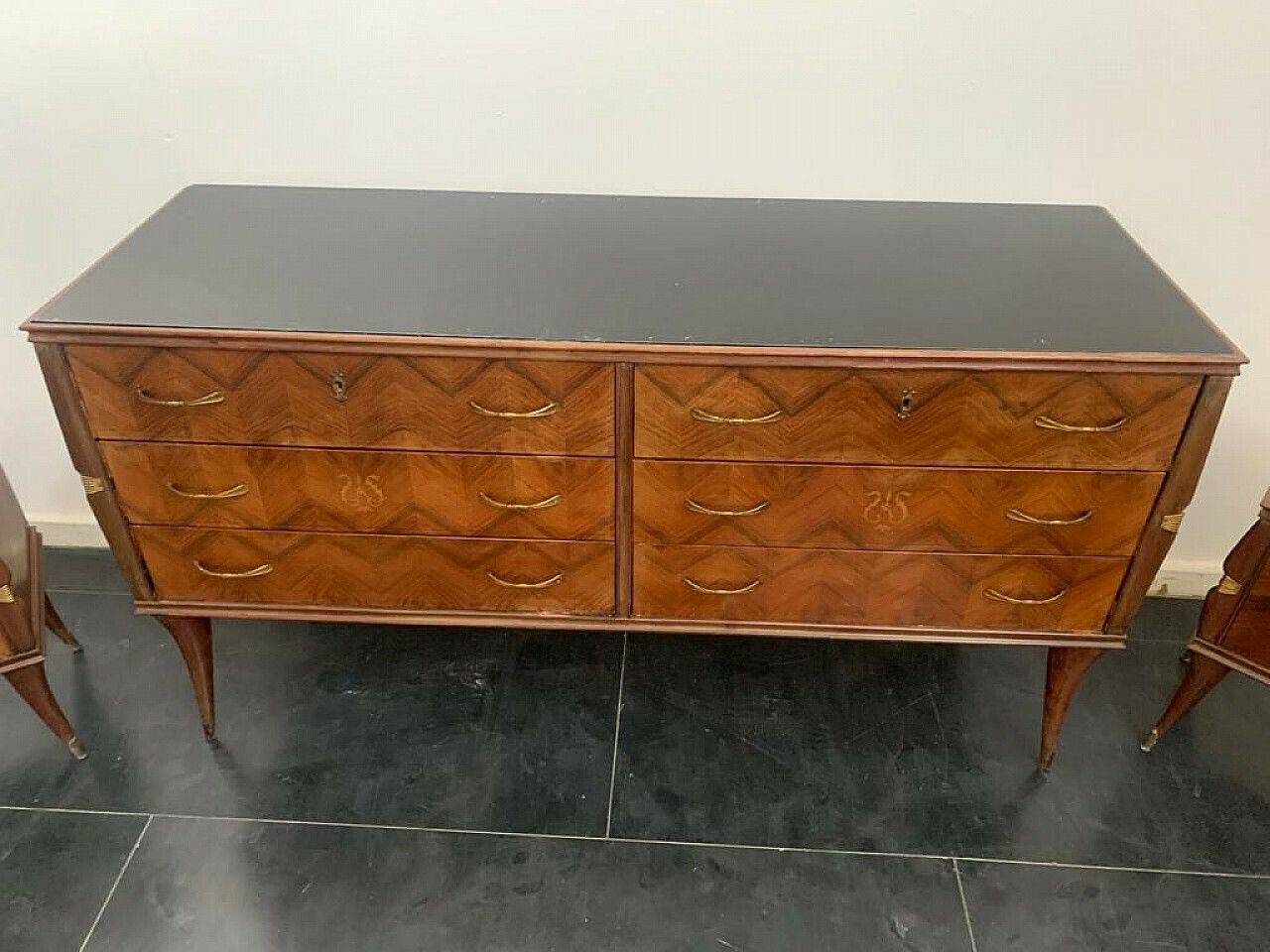 Rosewood Chest Of Drawers With Brass Details, 1950s photo 1627.6