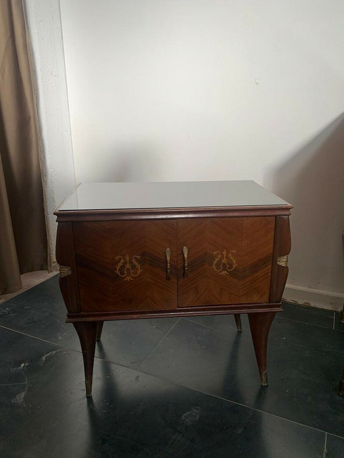 Pair Of Rosewood And Brass Bedside Tables, 1950s photo buy