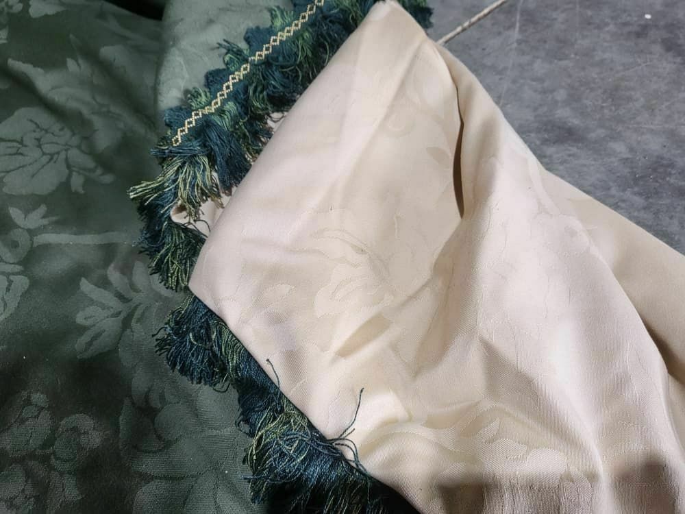 Curtains Large Pelmet Swags 379cm W X 220 Drop 12"5" Wide Lined Green Fabric photo 320.0