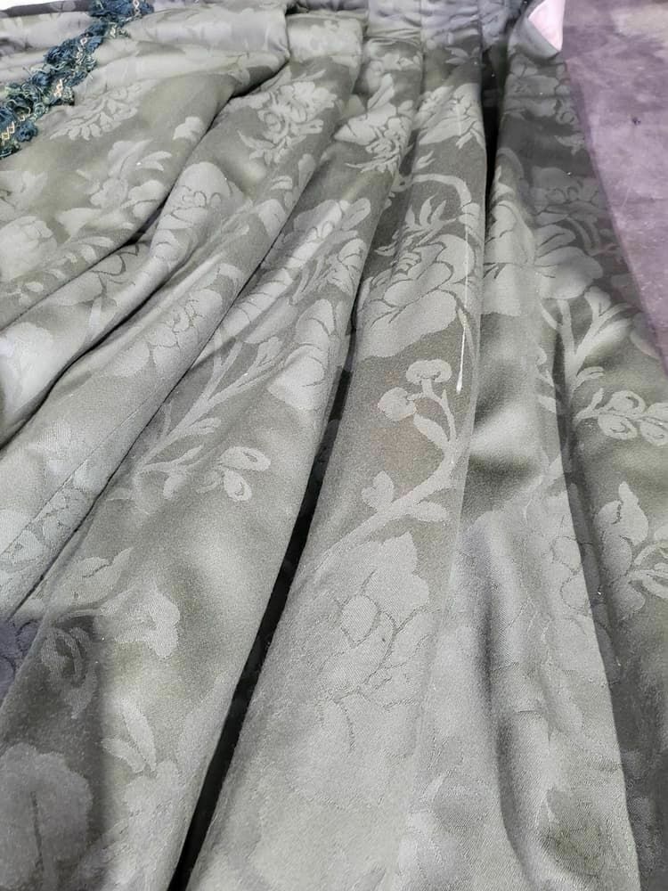photo for sale Curtains Large Pelmet Swags 379cm W X 220 Drop 12"5" Wide Lined Green Fabric