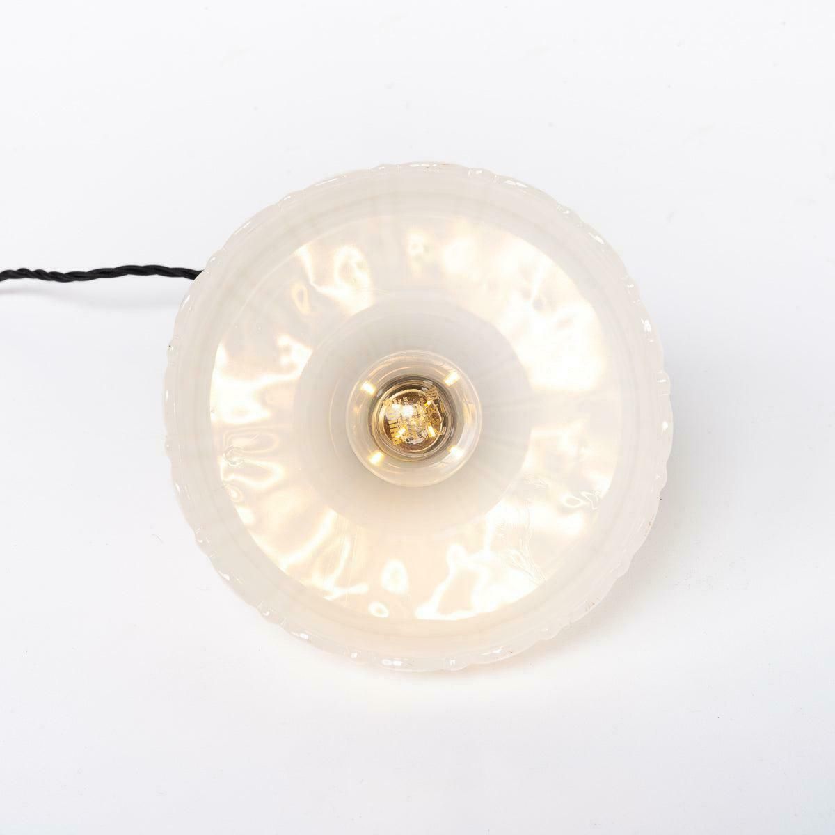 Pair Of Antique Moonstone Glass Pendant Lights With Chrome Fittings photo 490.0