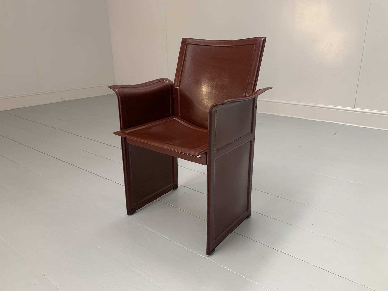 8 Matteo Grassi “Korium” Dining Chairs – In Brown Coach Leather photo 11900.0