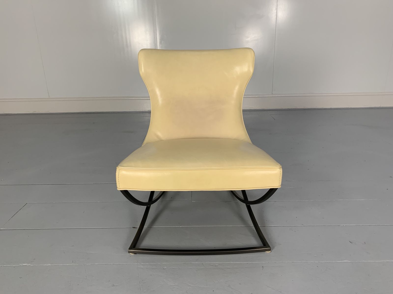 Pair Of Baxter “Paloma” Chairs – In Cream Leather photo vinterior