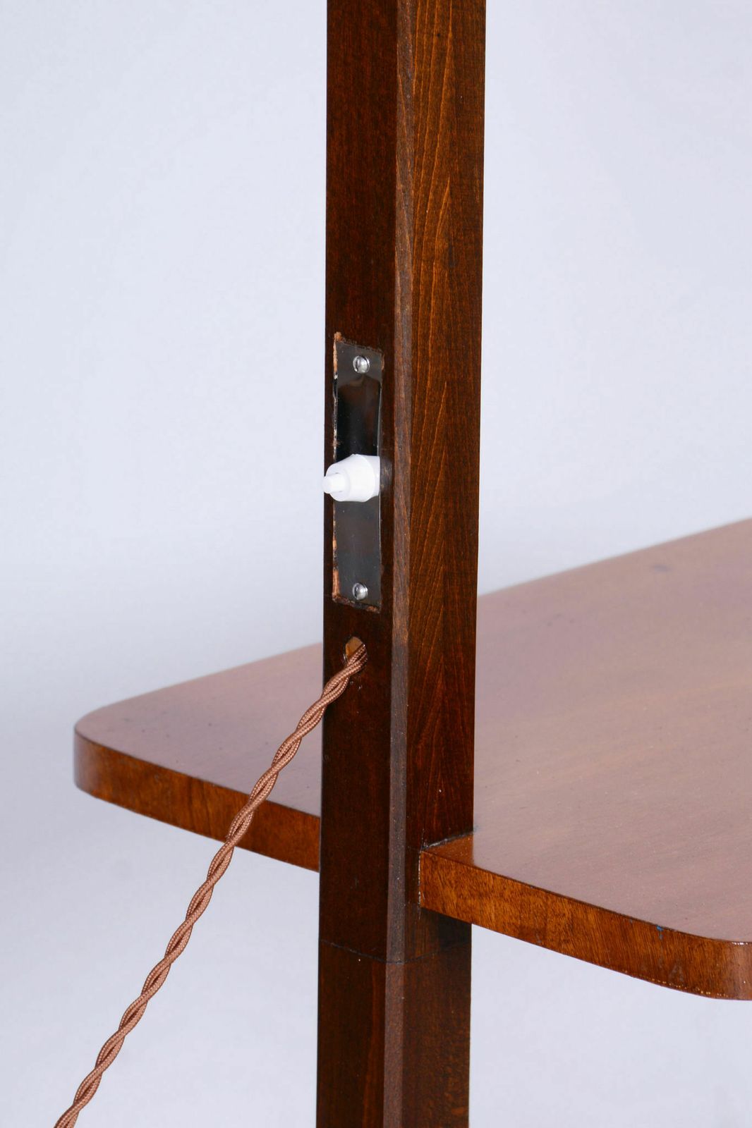 Restored Artdeco Floor Lamp, J. Halabala, Up Zavody, Beech, Walnut, Czechia, 1930s photo vinterior