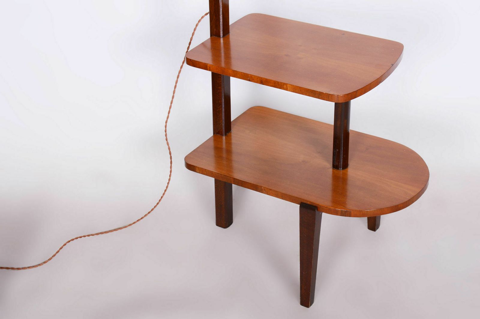 photo for sale Restored Artdeco Floor Lamp, J. Halabala, Up Zavody, Beech, Walnut, Czechia, 1930s