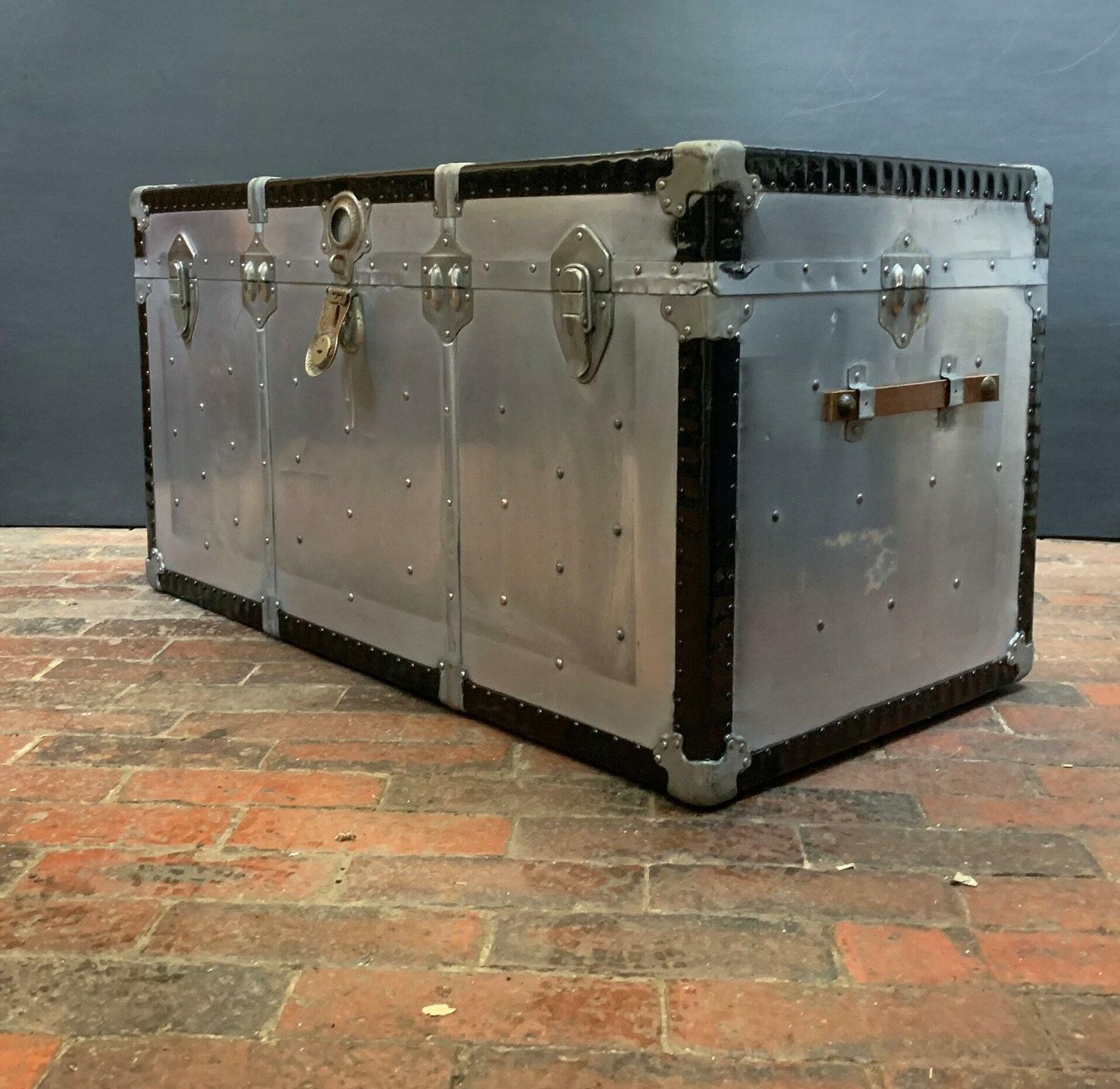Large Art Deco Aluminium Coffee Table Trunk