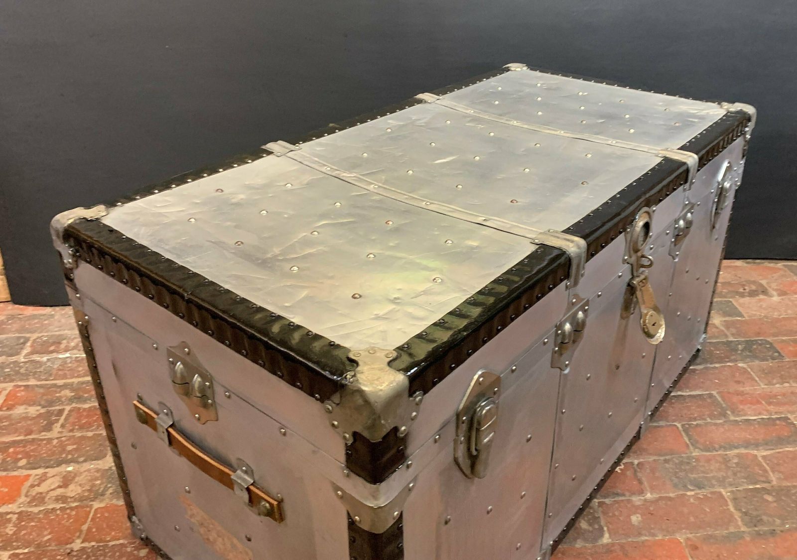 Large Art Deco Aluminium Coffee Table Trunk photo buy