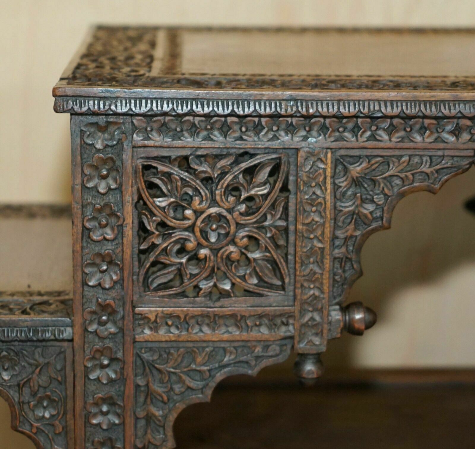 Fine Large Antique Hand Carved Liberty London Moorish Occasional Centre Table photo vinterior