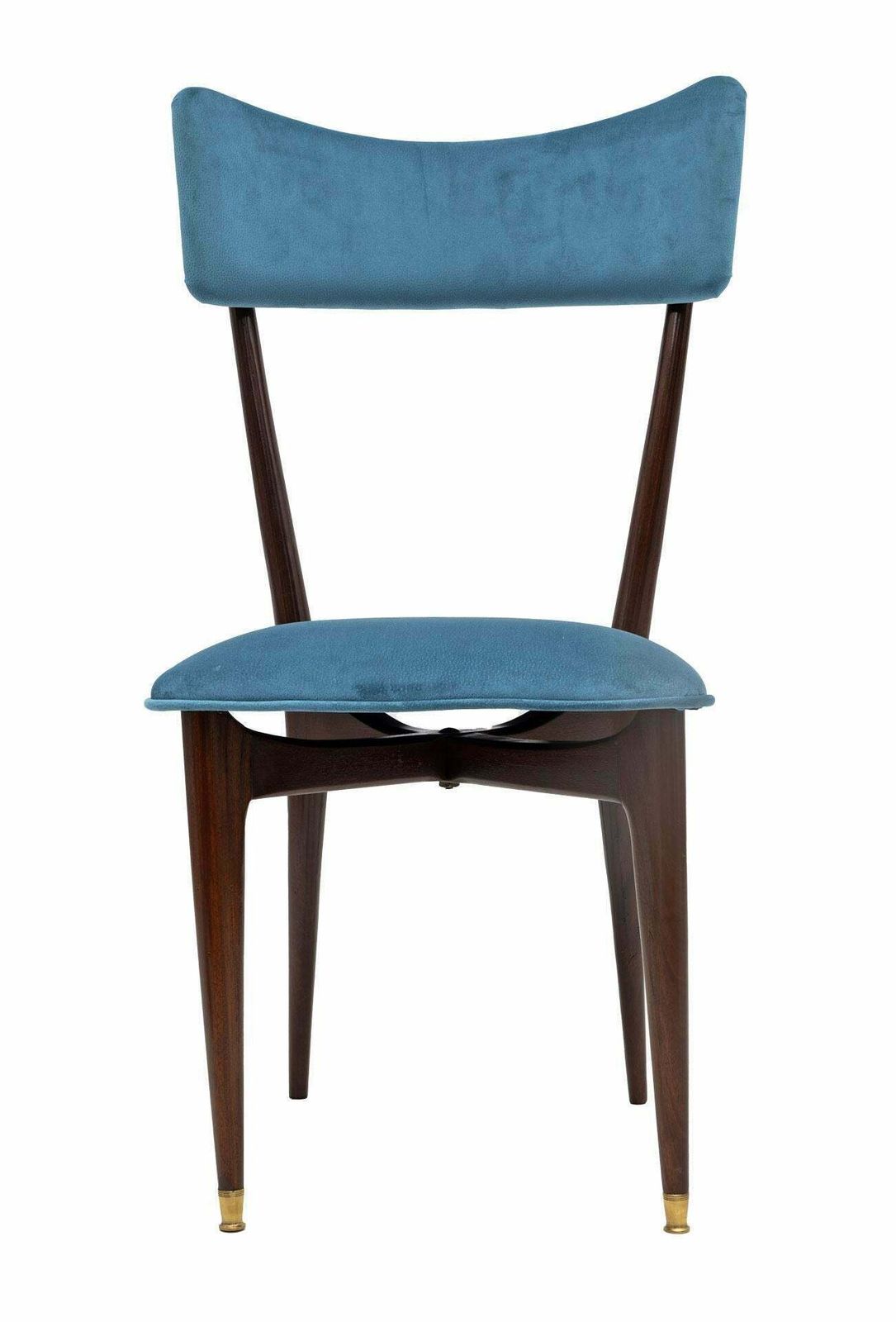 Ico & Luisa Parisi Rare Set Of Six Mid Century Modern Velvet Dining Chairs, 50s photo for sale
