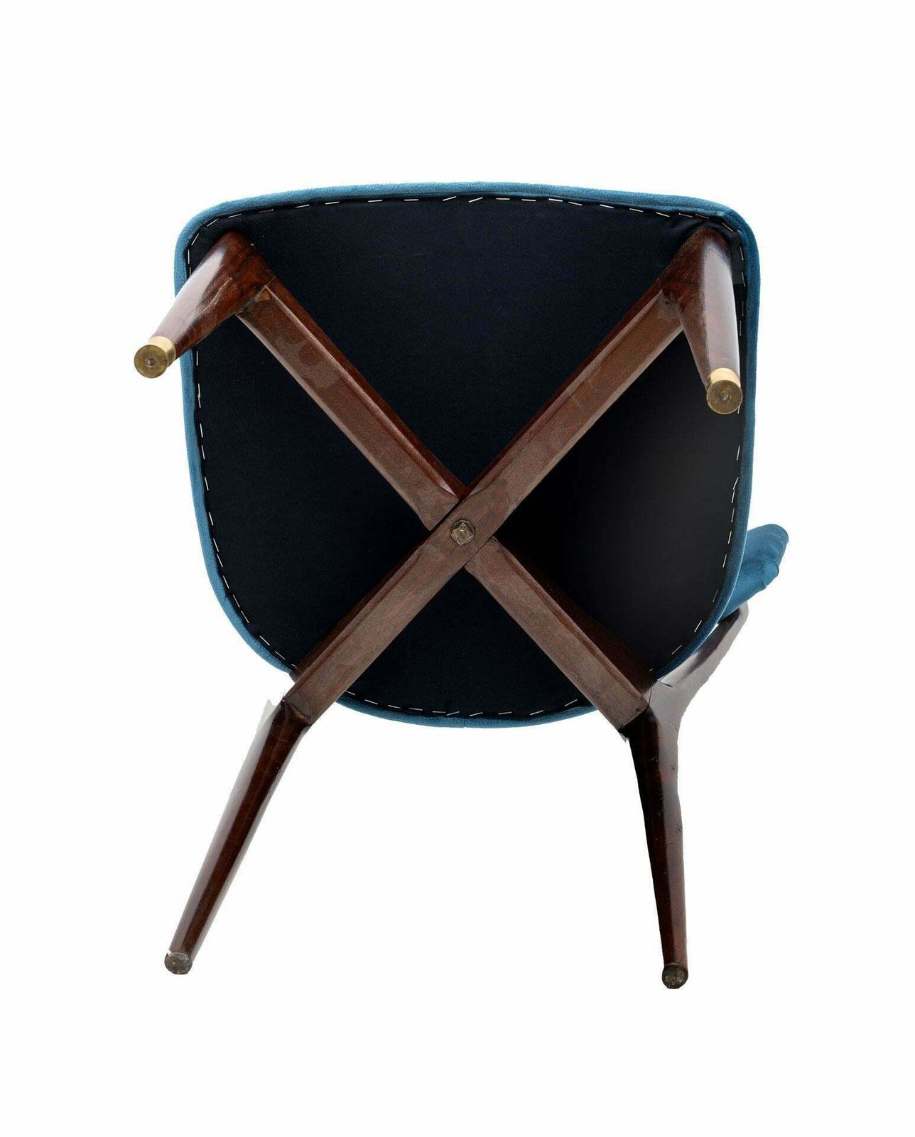 Ico & Luisa Parisi Rare Set Of Six Mid Century Modern Velvet Dining Chairs, 50s photo vintage