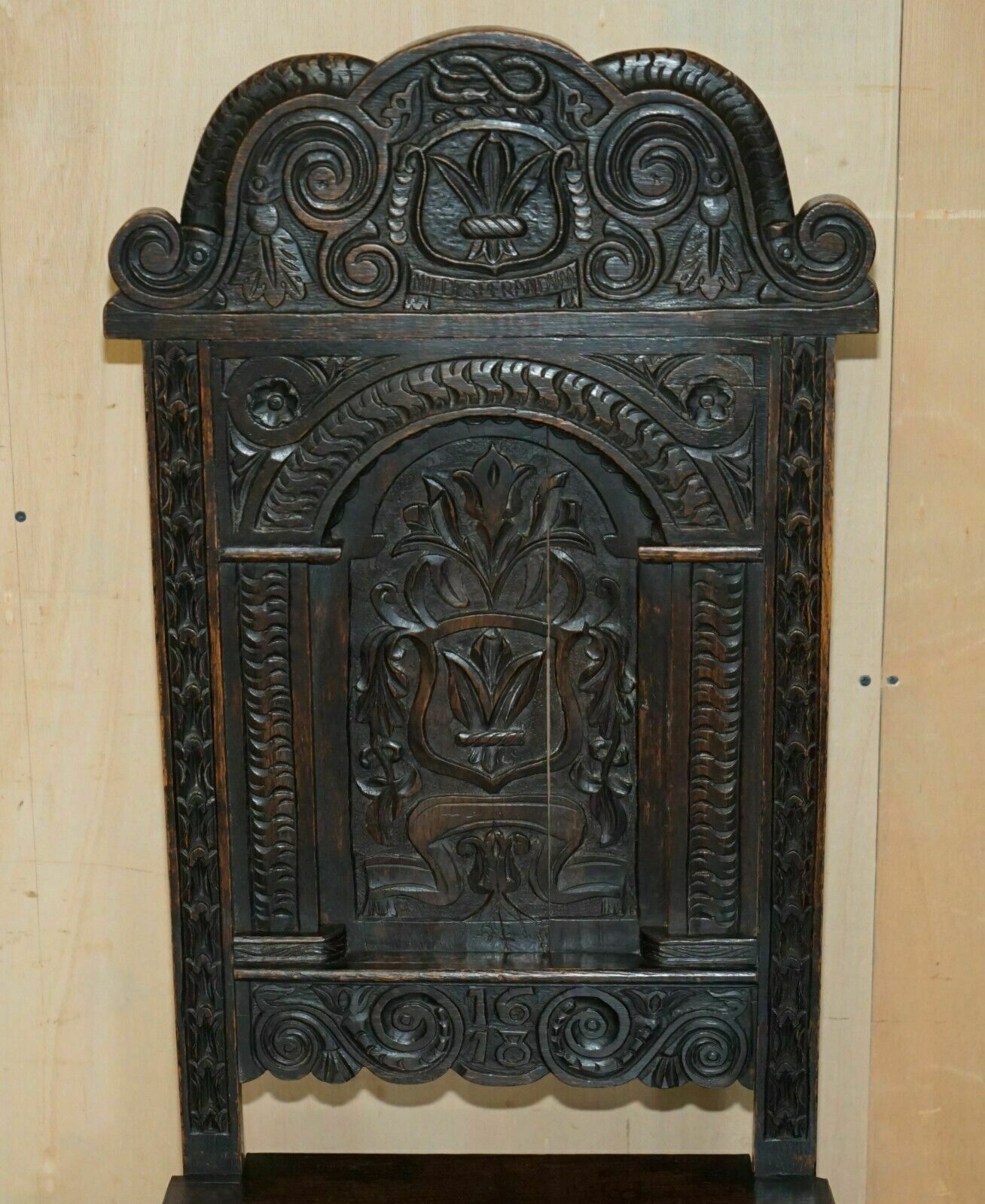 Antique Pair Of 17th Century Jacobean English Oak Chairs From The Film Hellboy photo Furniture