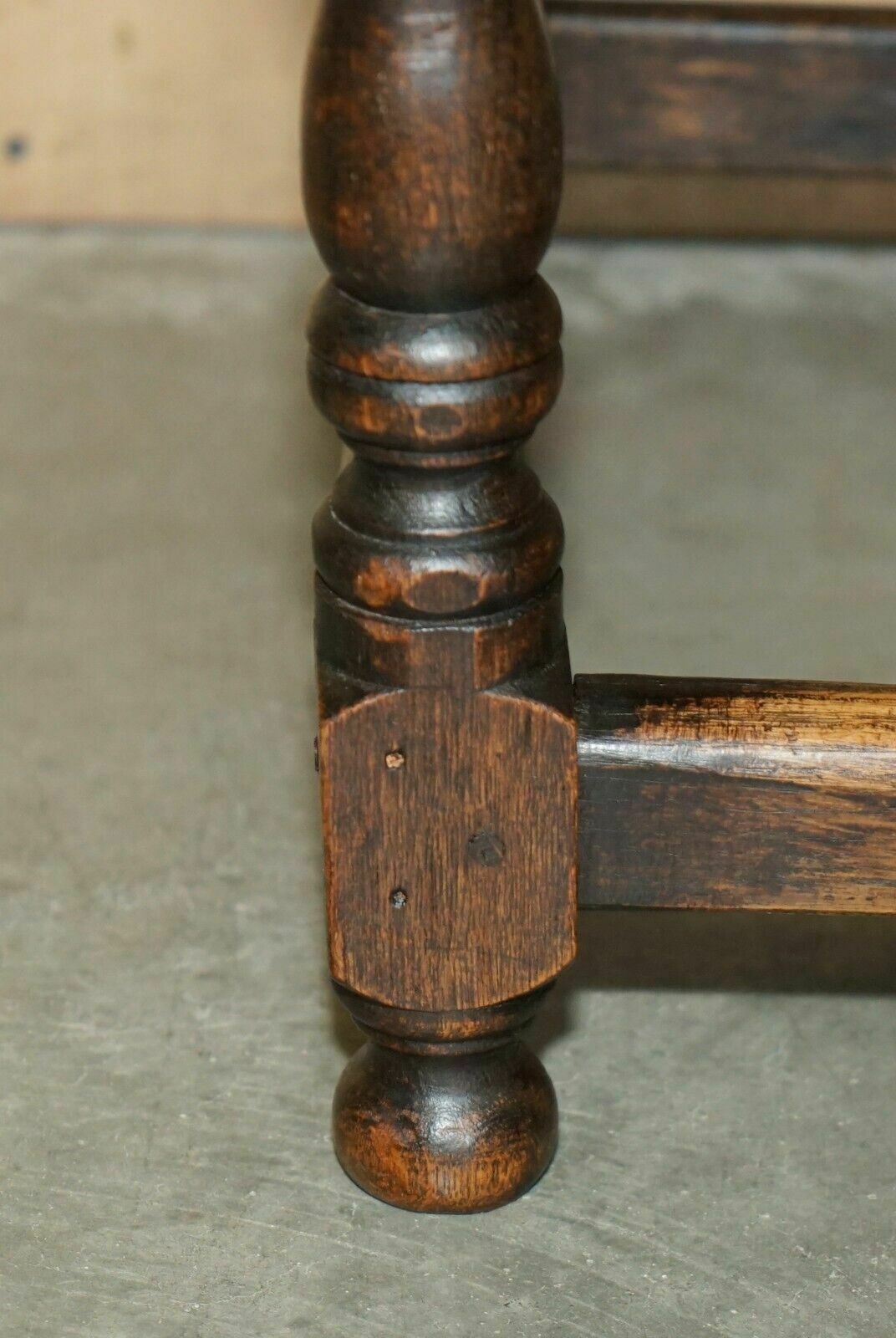 Furniture Antique Pair Of 17th Century Jacobean English Oak Chairs From The Film Hellboy photo