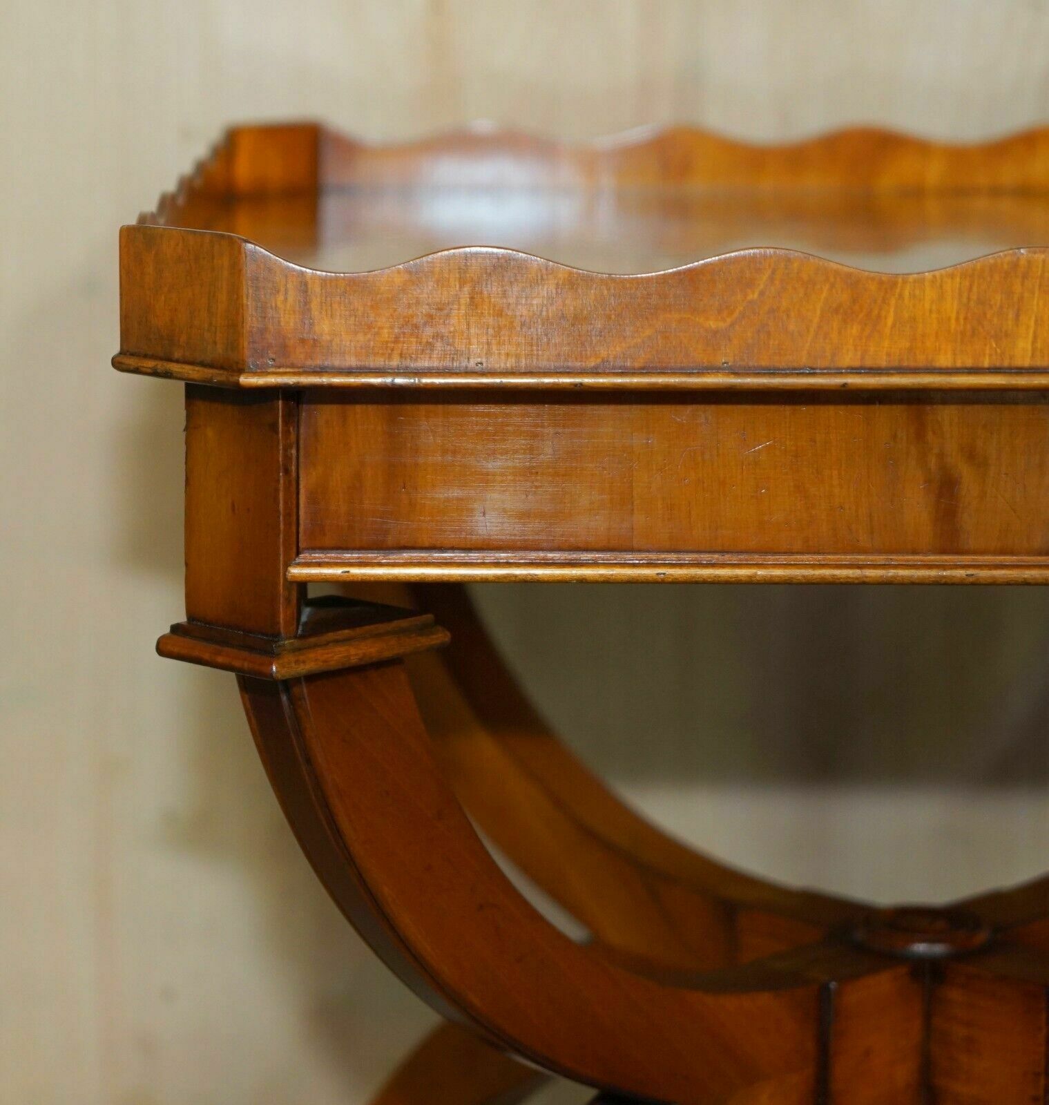 Pair Of Bevan Funnell England Burr Yew Side Tables Each With A Signle Drawer photo buy