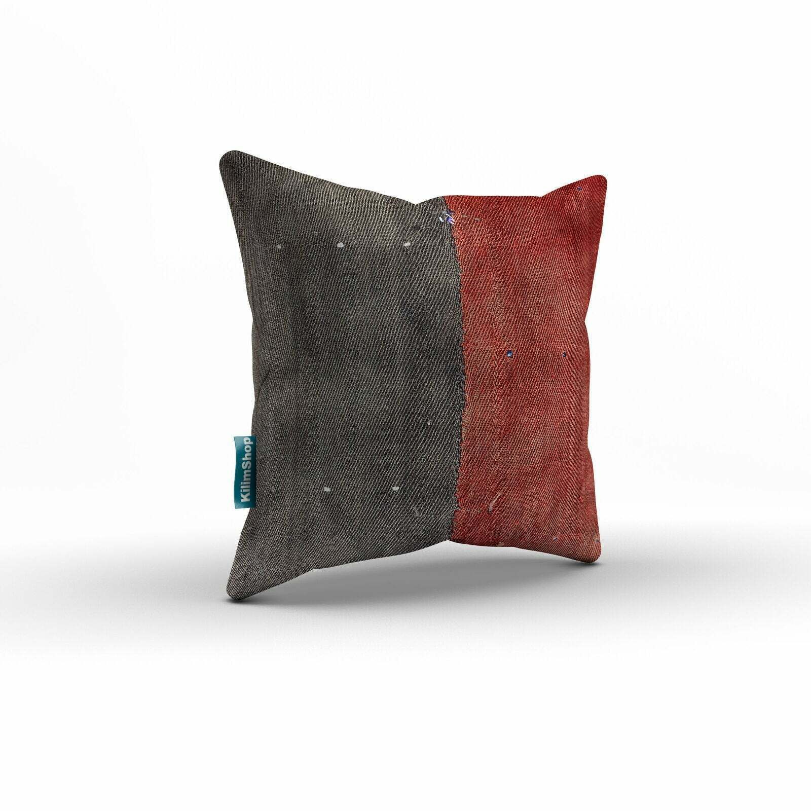 Vintage Kilim Cushion Cover 60x60 Cm Square Wool Kelim Pillow Moroccan Decor photo for sale
