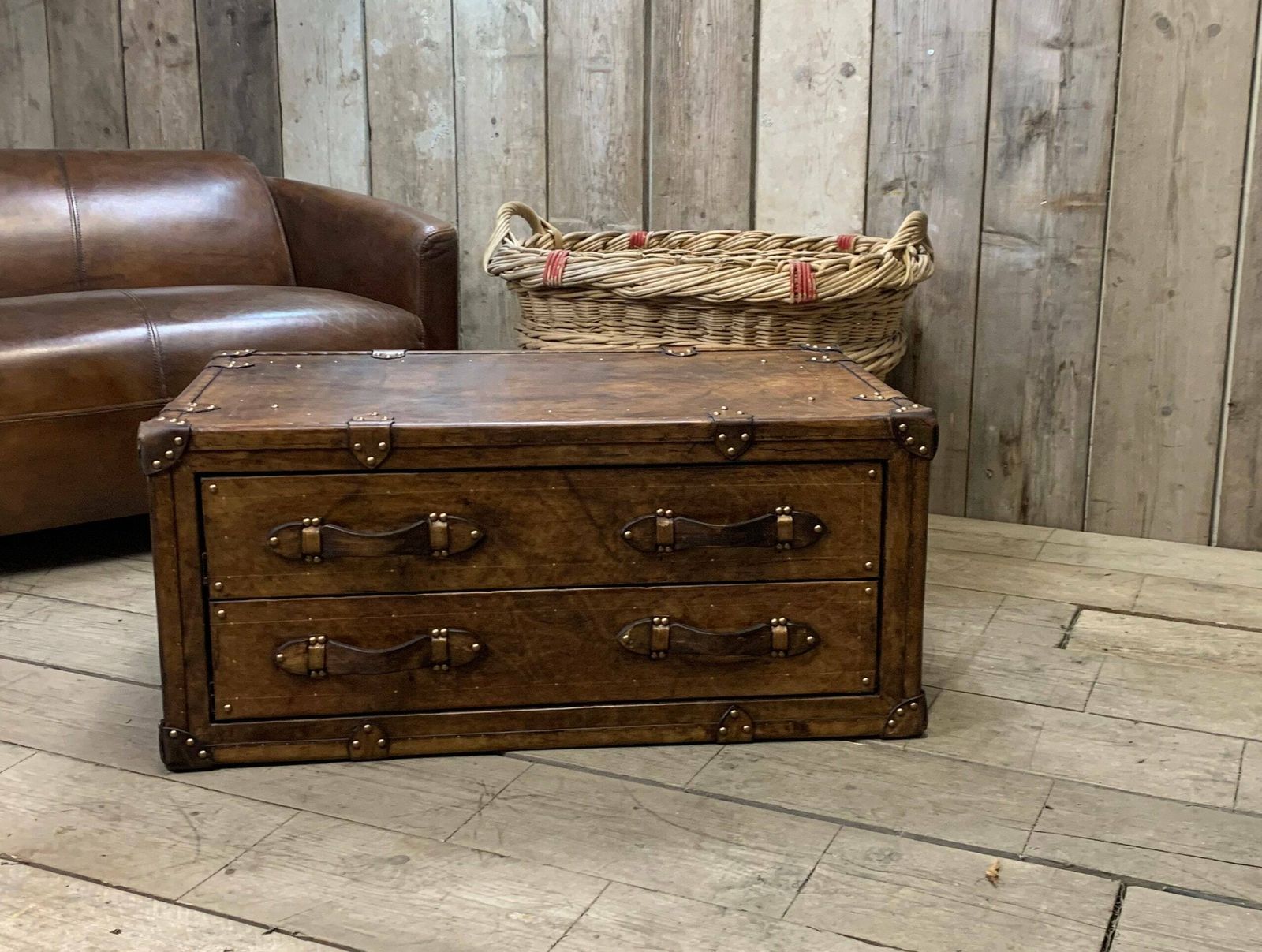 photo furniture Leather Coffee Table Trunk , Room Decor , Home Interiors