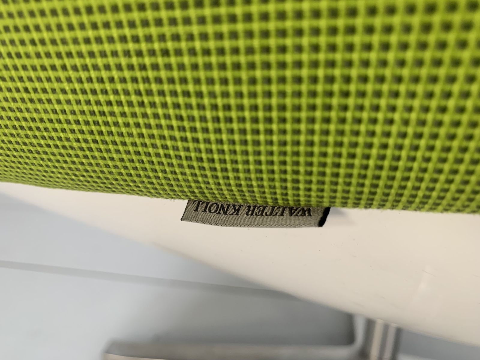 Walter Knoll “Turtle” Armchair – In Lime Green Fabric photo vintage