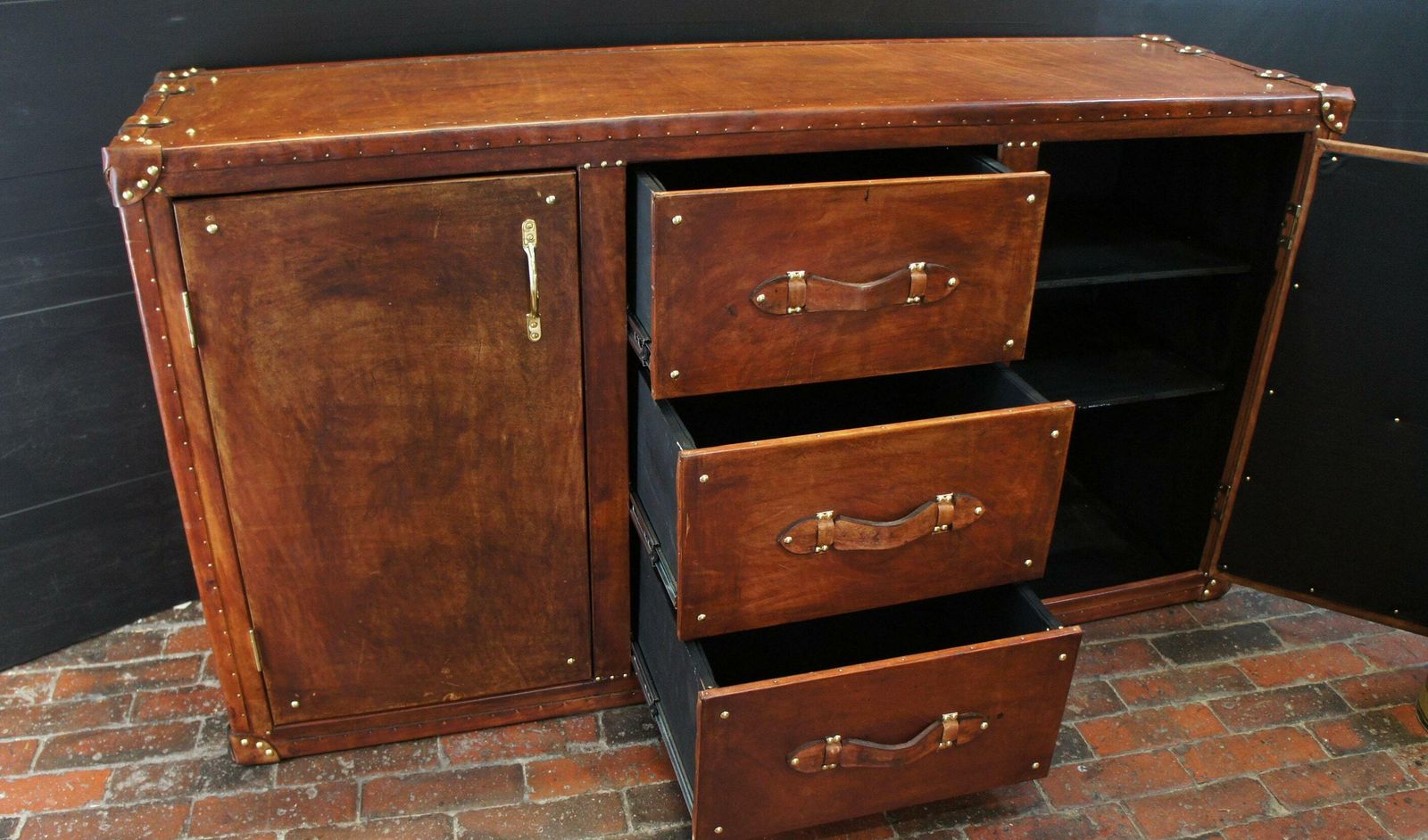 Leather Console Table , Side Board , Entrance Furniture photo for sale