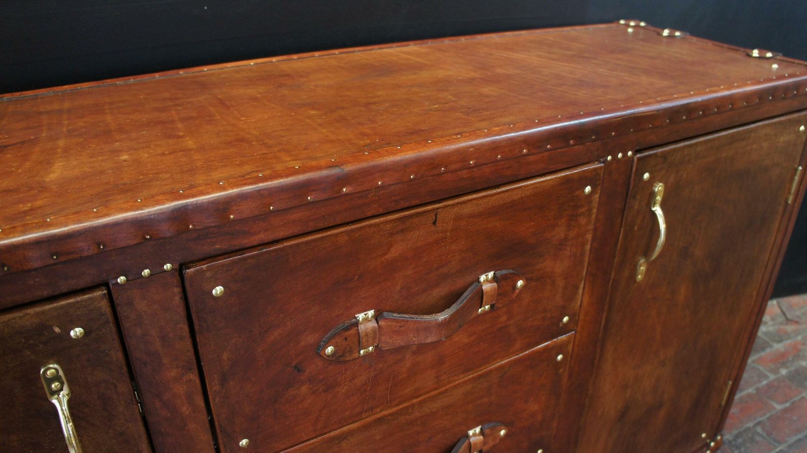 Leather Console Table , Side Board , Entrance Furniture photo vinterior