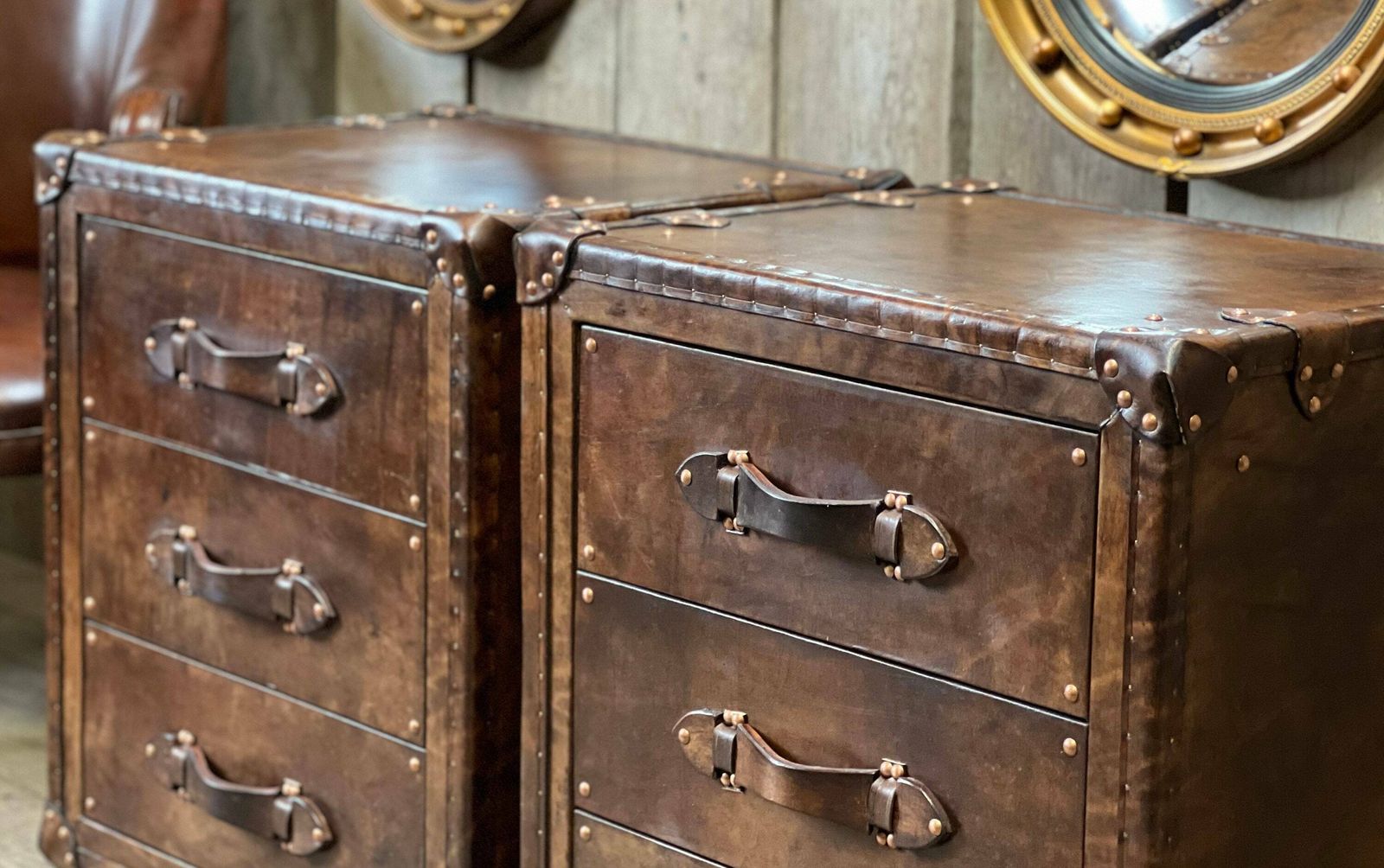 Bedroom Vanities, Luxury Leather Nightstands , Bespoke Furniture photo for sale