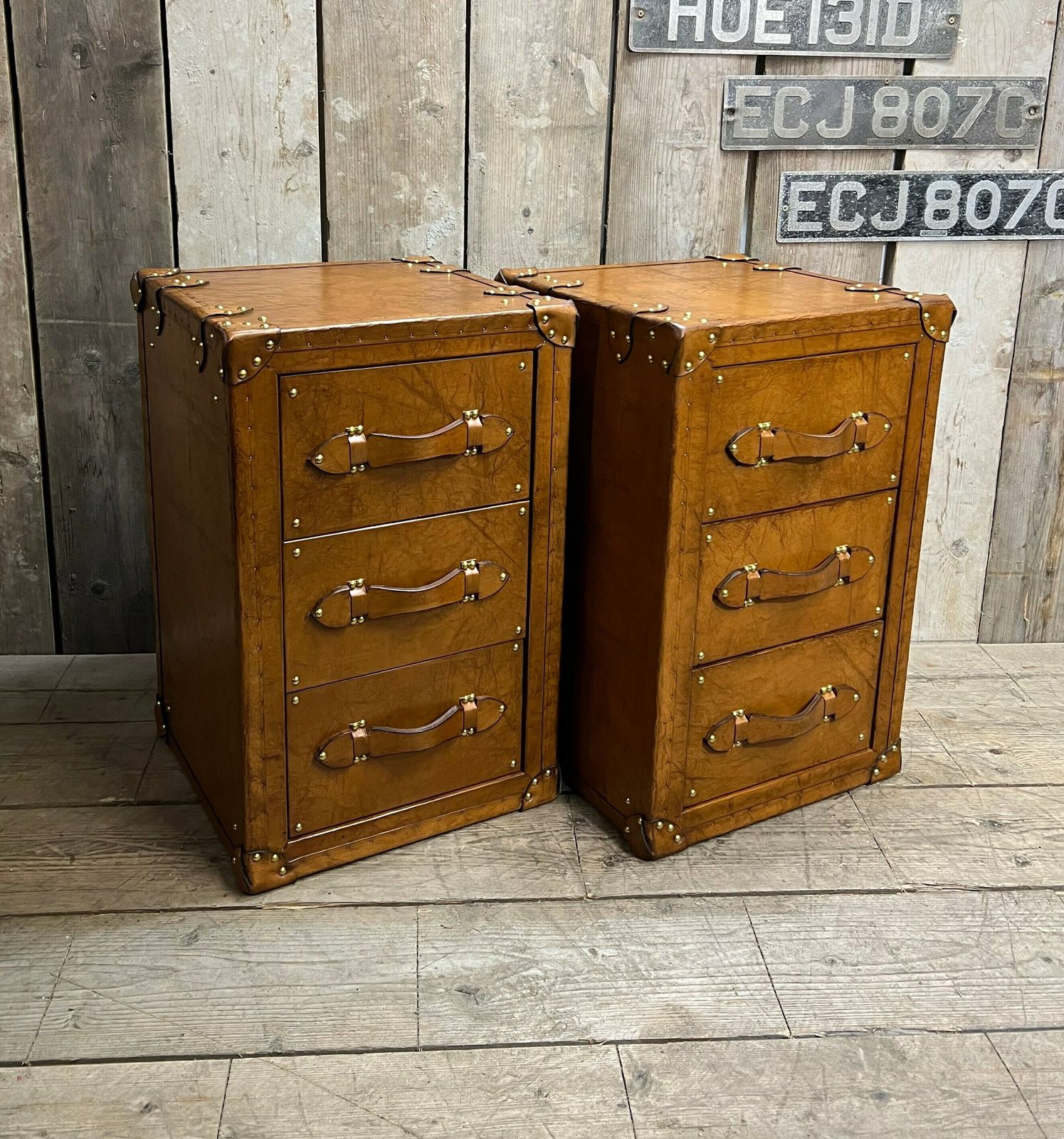 Bedroom Furniture, Home Decor, Luxury Tan Leather Nightstands, Vanities photo furniture