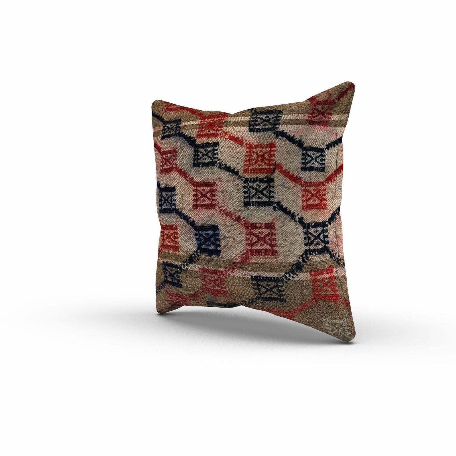 Vintage Kilim Cushion Cover 60x60 Cm Square Wool Kelim Pillow Moroccan Decor photo Textiles